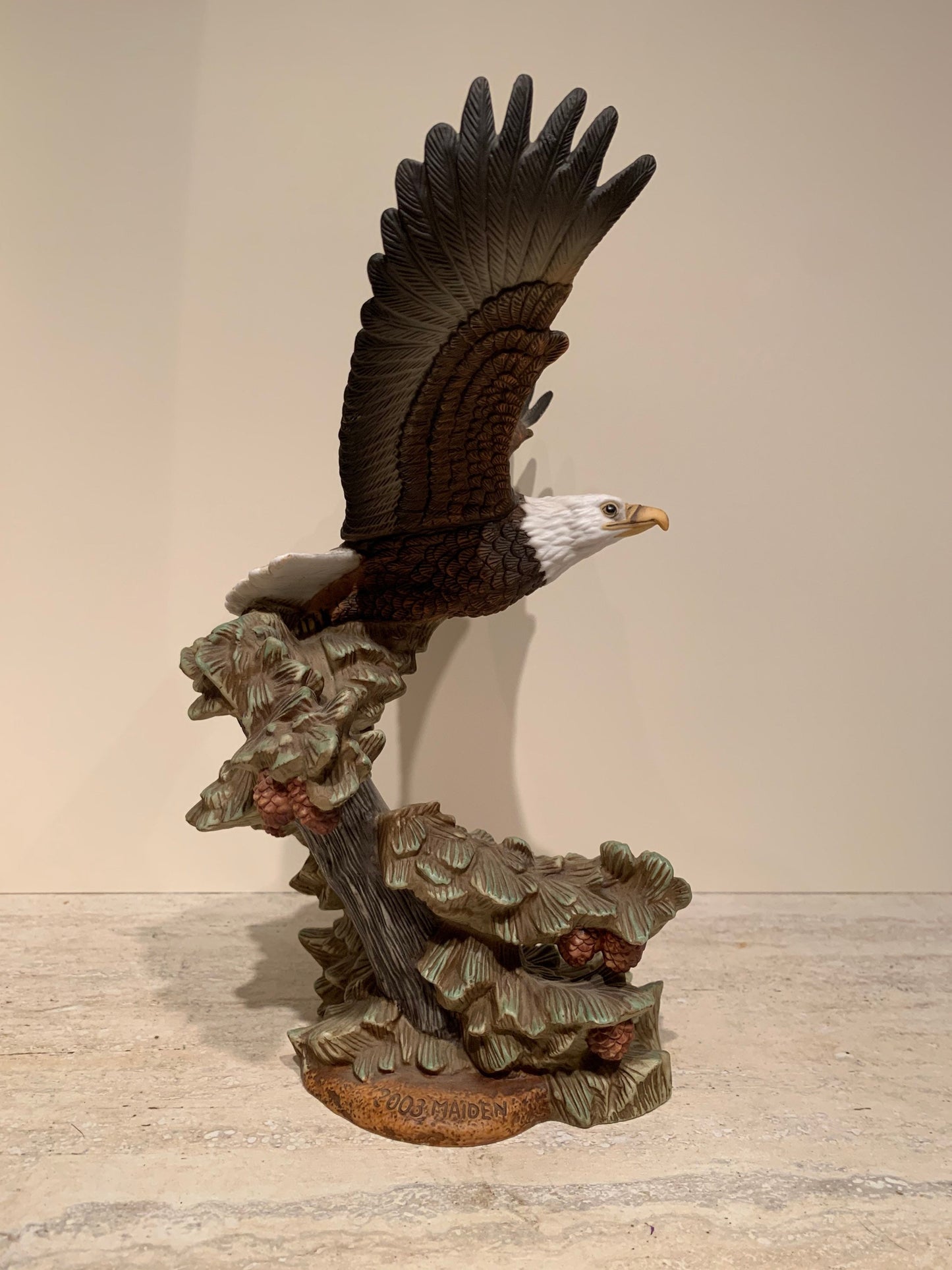 Painted Ceramic Eagle Statue