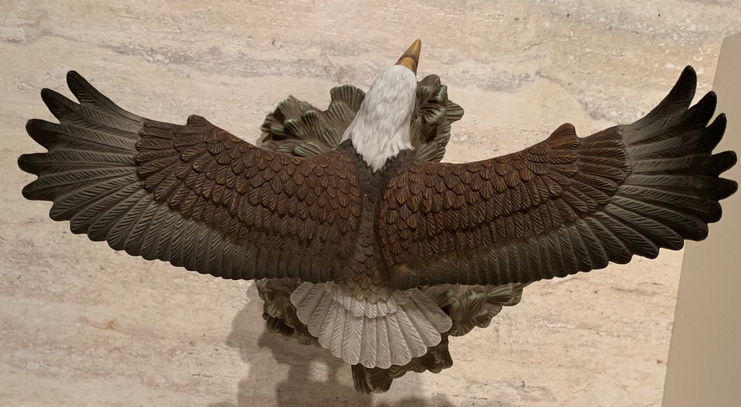 Painted Ceramic Eagle Statue