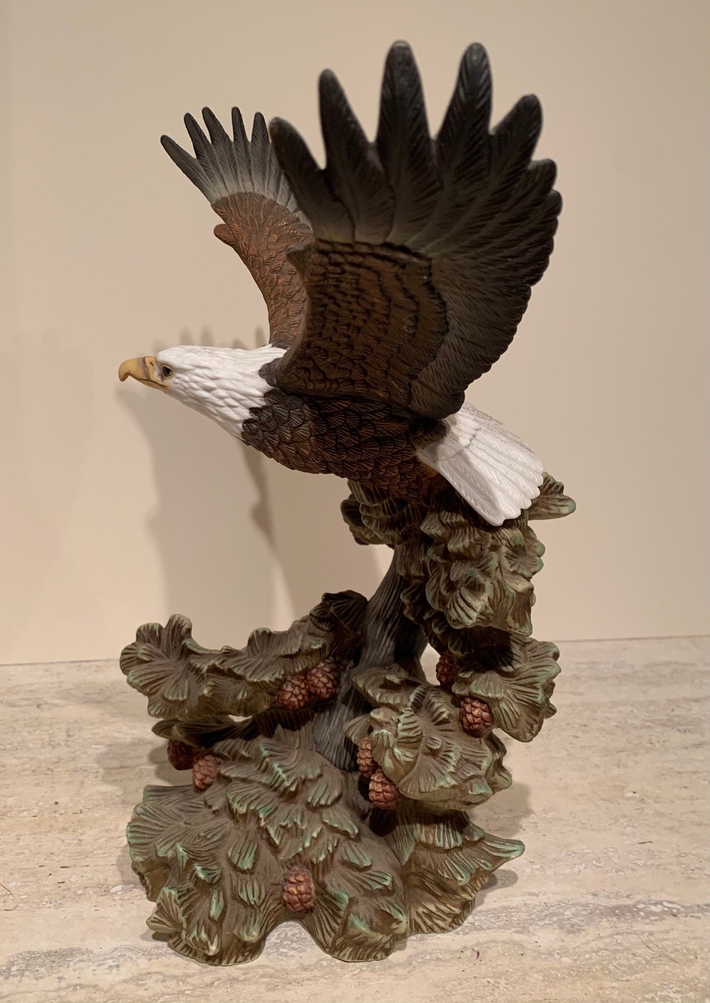 Painted Ceramic Eagle Statue