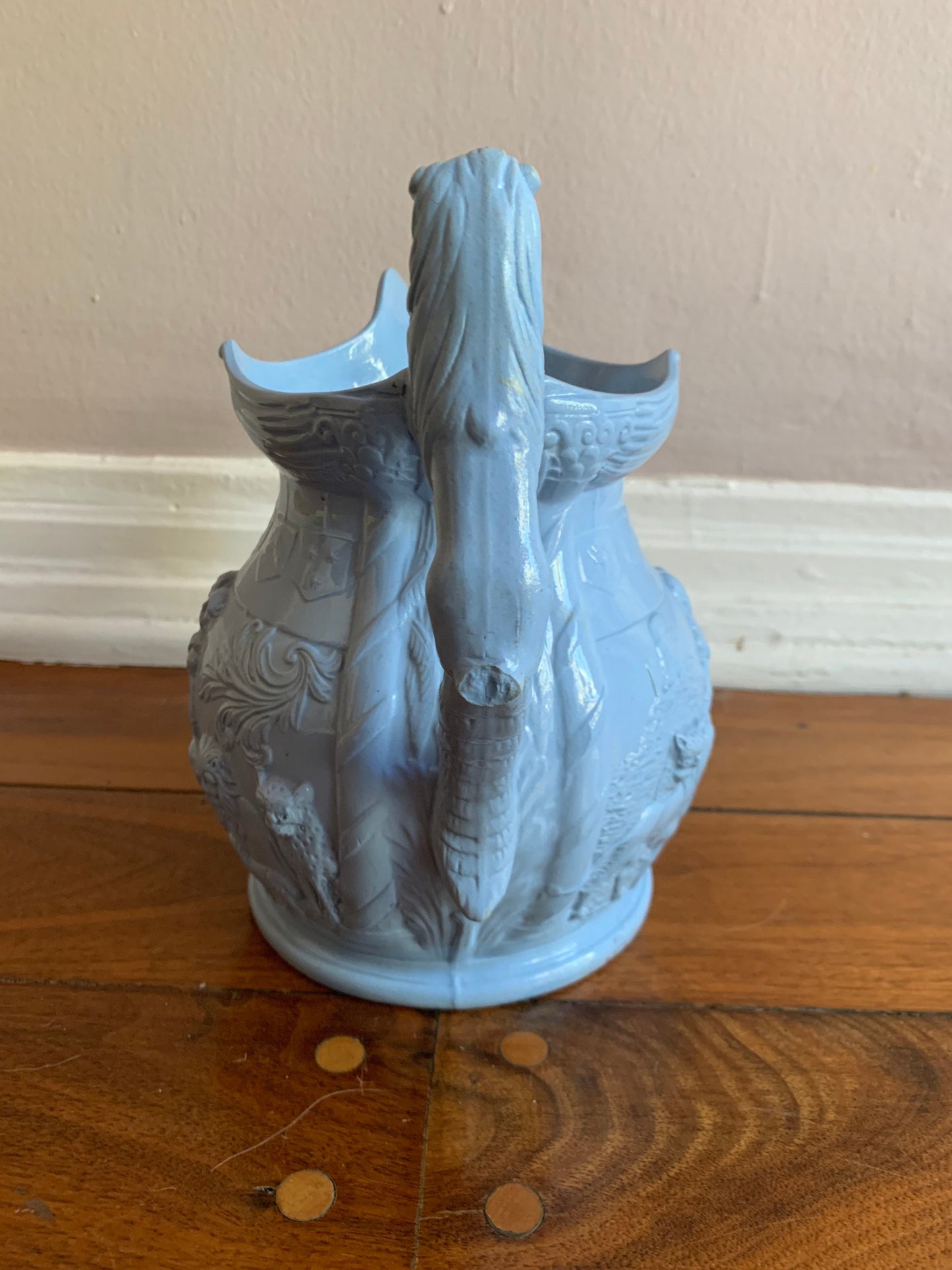 Vintage Blue Ceramic Pitcher