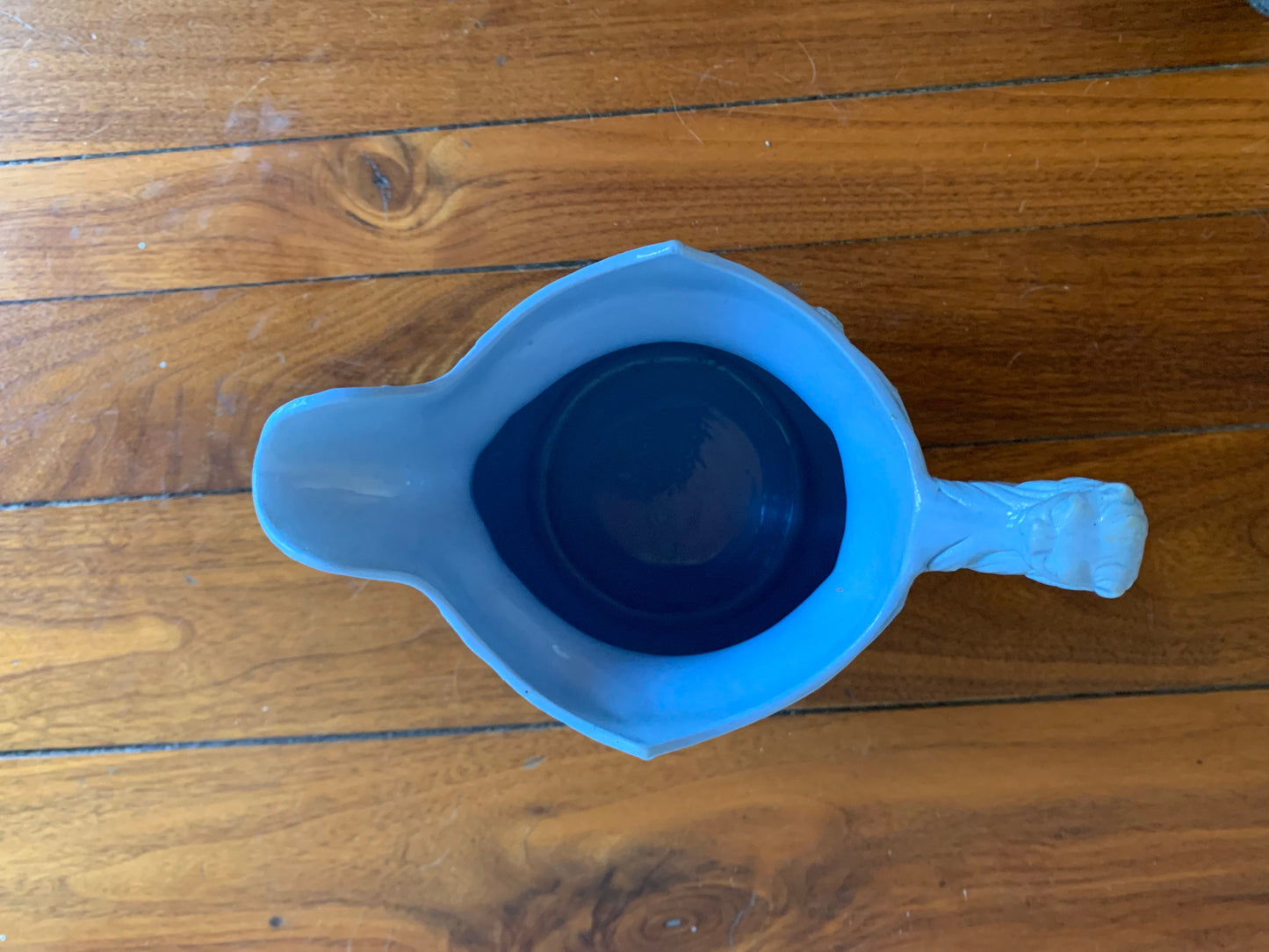 Vintage Blue Ceramic Pitcher