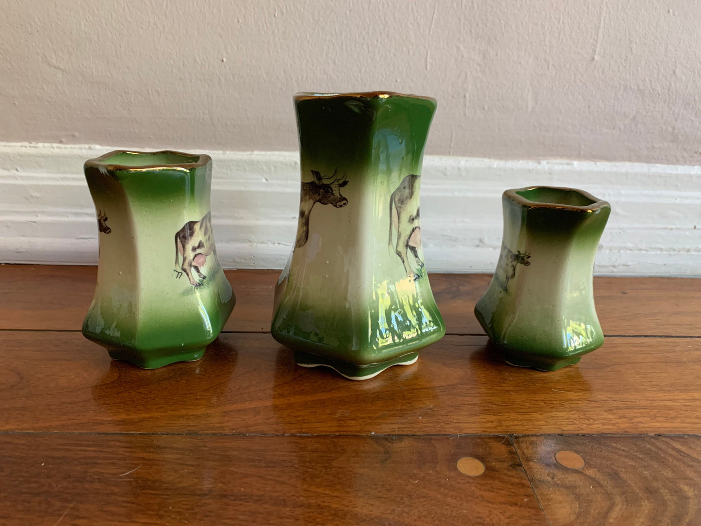 Vintage Glazed Ceramic Creamers by Ballporeen of Ireland, Set of 3