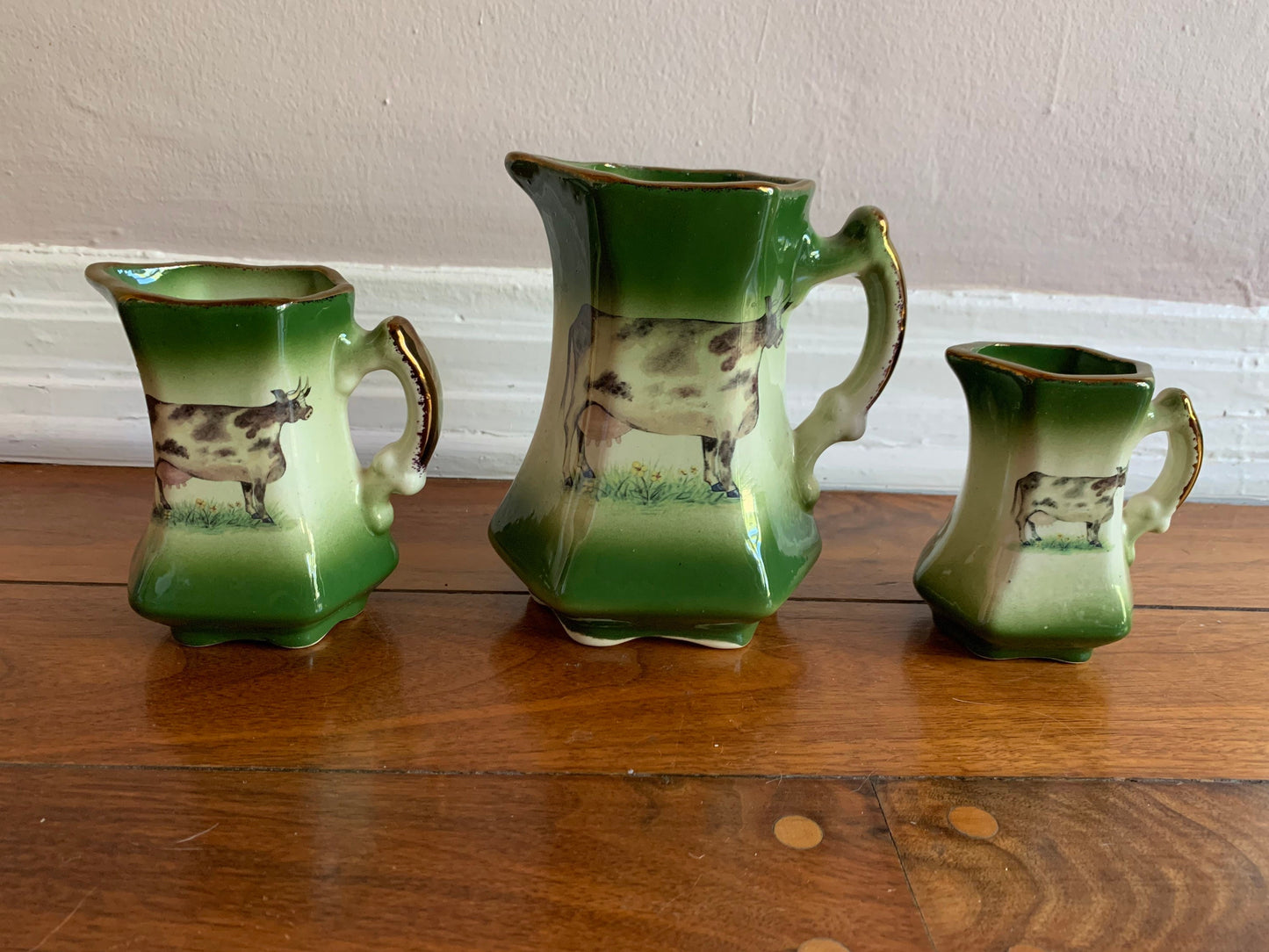 Vintage Glazed Ceramic Creamers by Ballporeen of Ireland, Set of 3