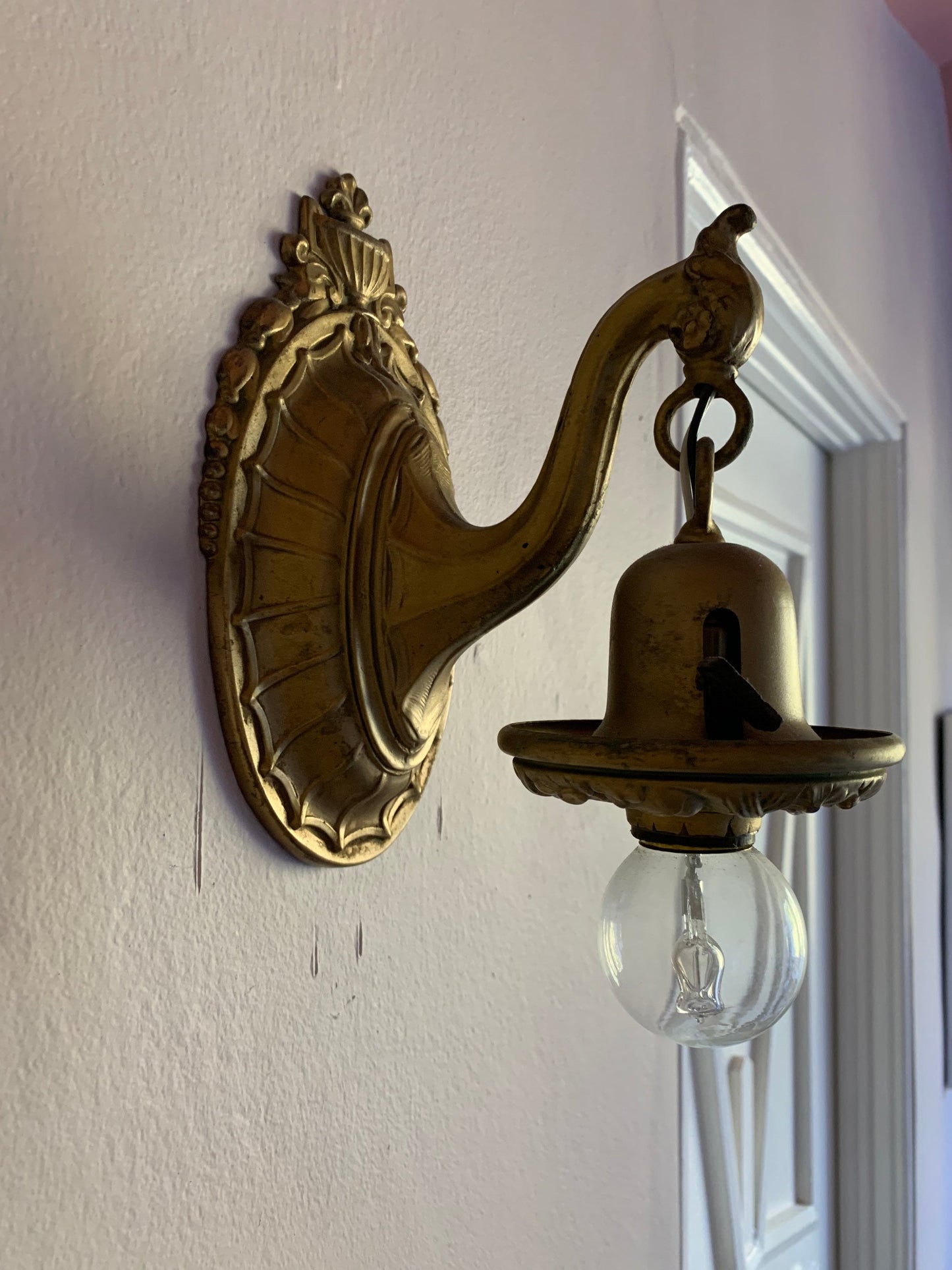 Brass art deco sconces, Set of 2