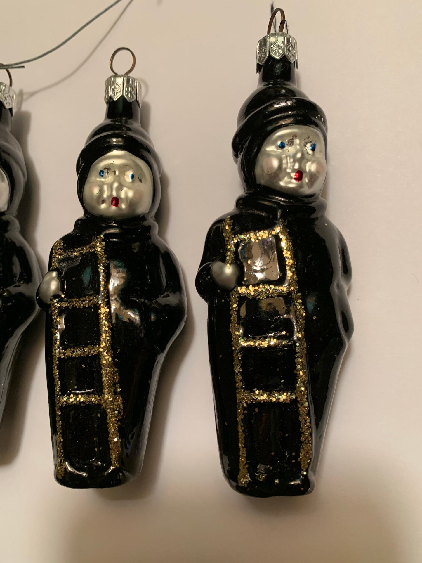 Vintage Ceramic Christmas Ornament, set of 4