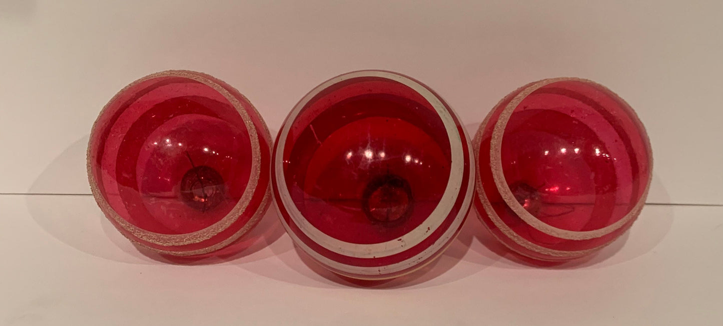 1950s Ball Ornaments, set of 3