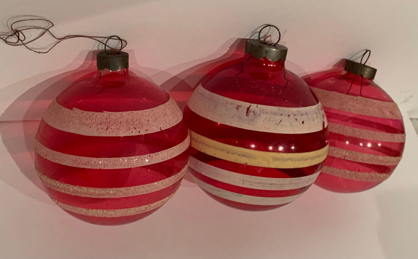 1950s Ball Ornaments, set of 3