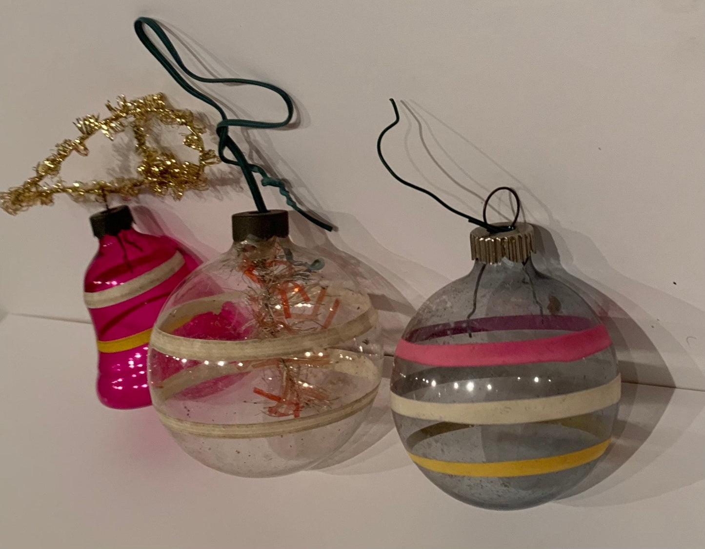 1950s XMAS Ornaments, set of 3