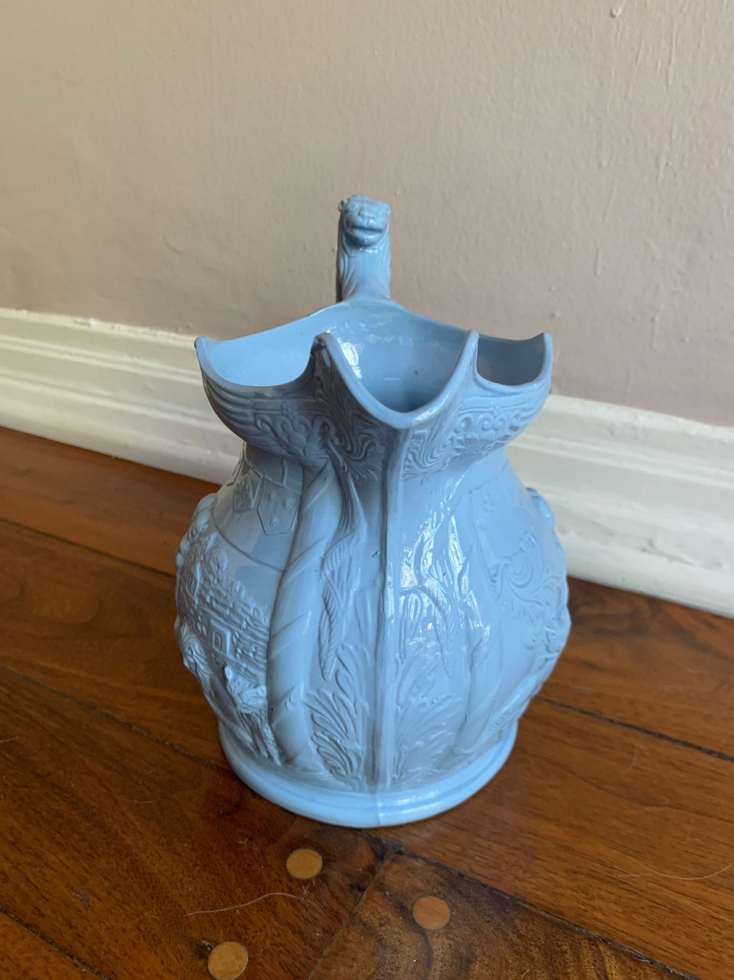 Vintage Blue Ceramic Pitcher