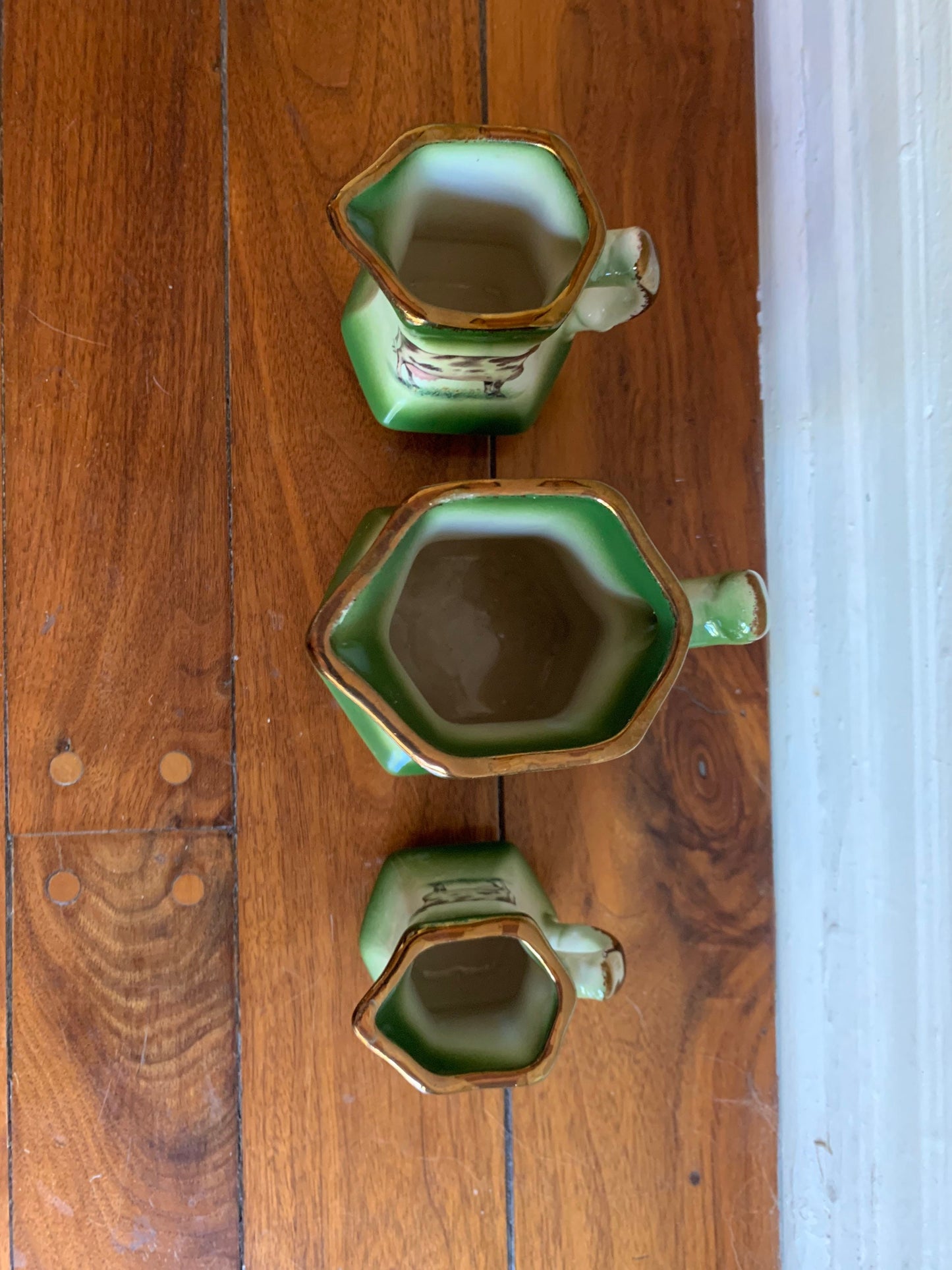 Vintage Glazed Ceramic Creamers by Ballporeen of Ireland, Set of 3