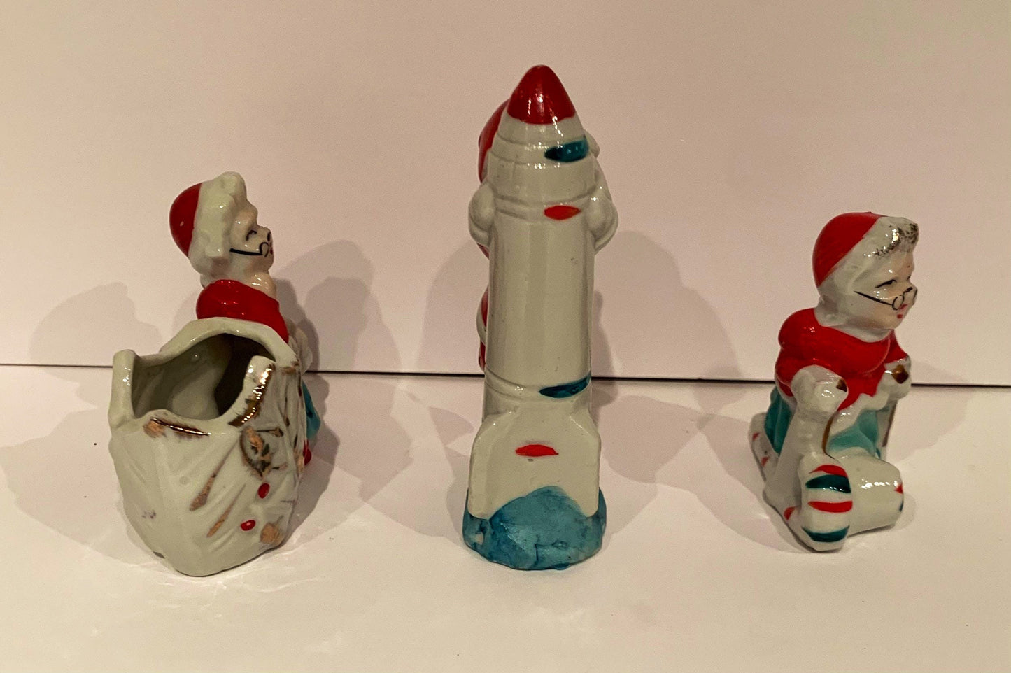 1950s Santa Ornaments, set of 3