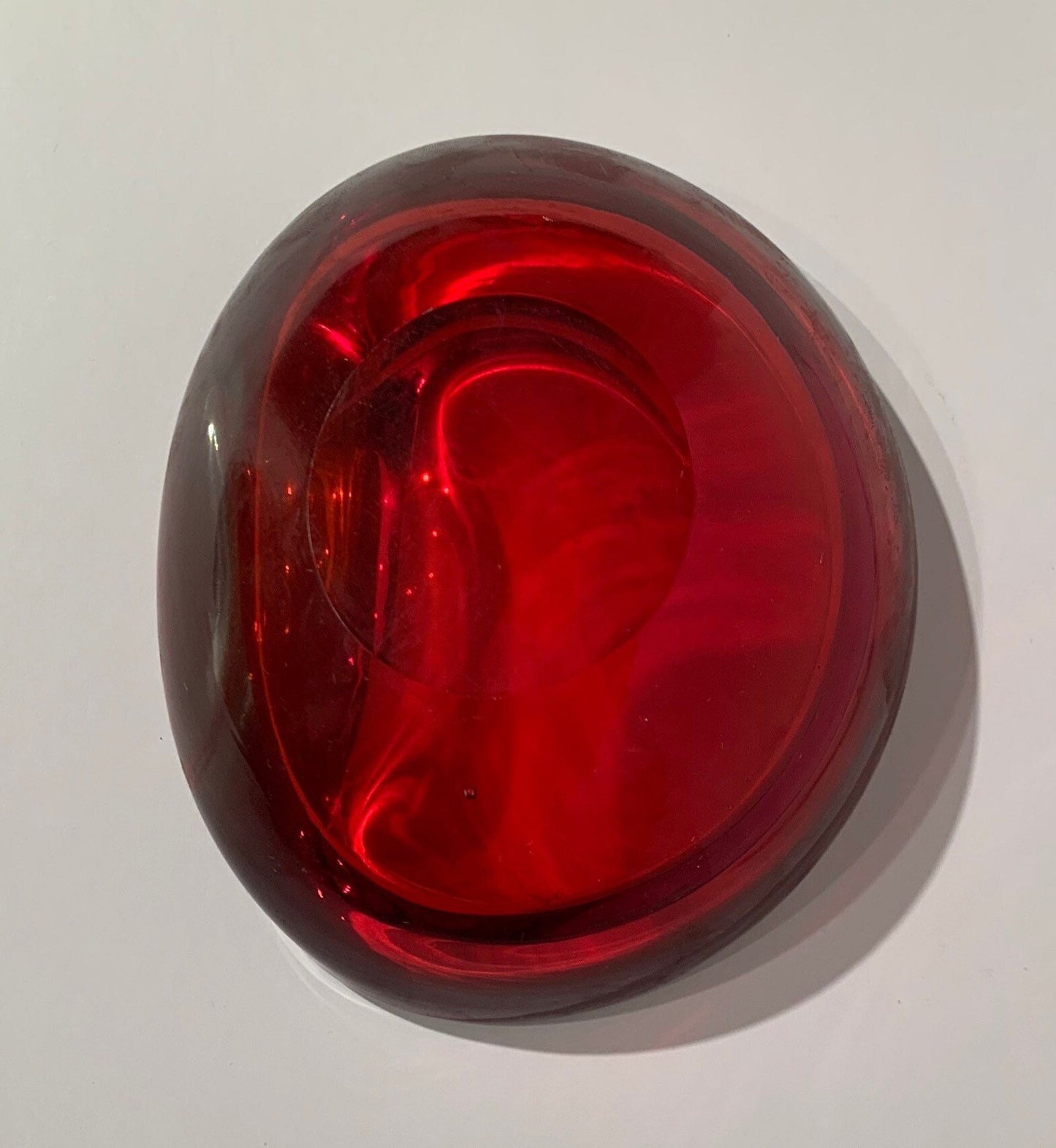 Murano Glass Ashtray Red