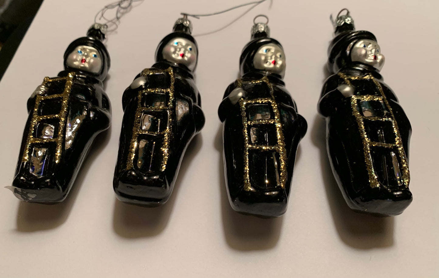 Vintage Ceramic Christmas Ornament, set of 4