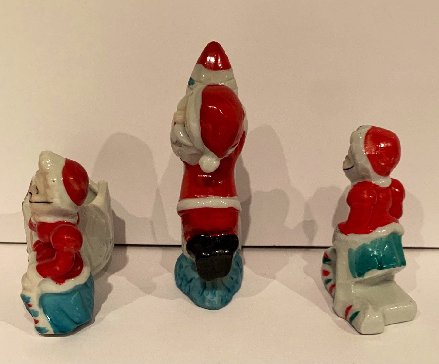 1950s Santa Ornaments, set of 3