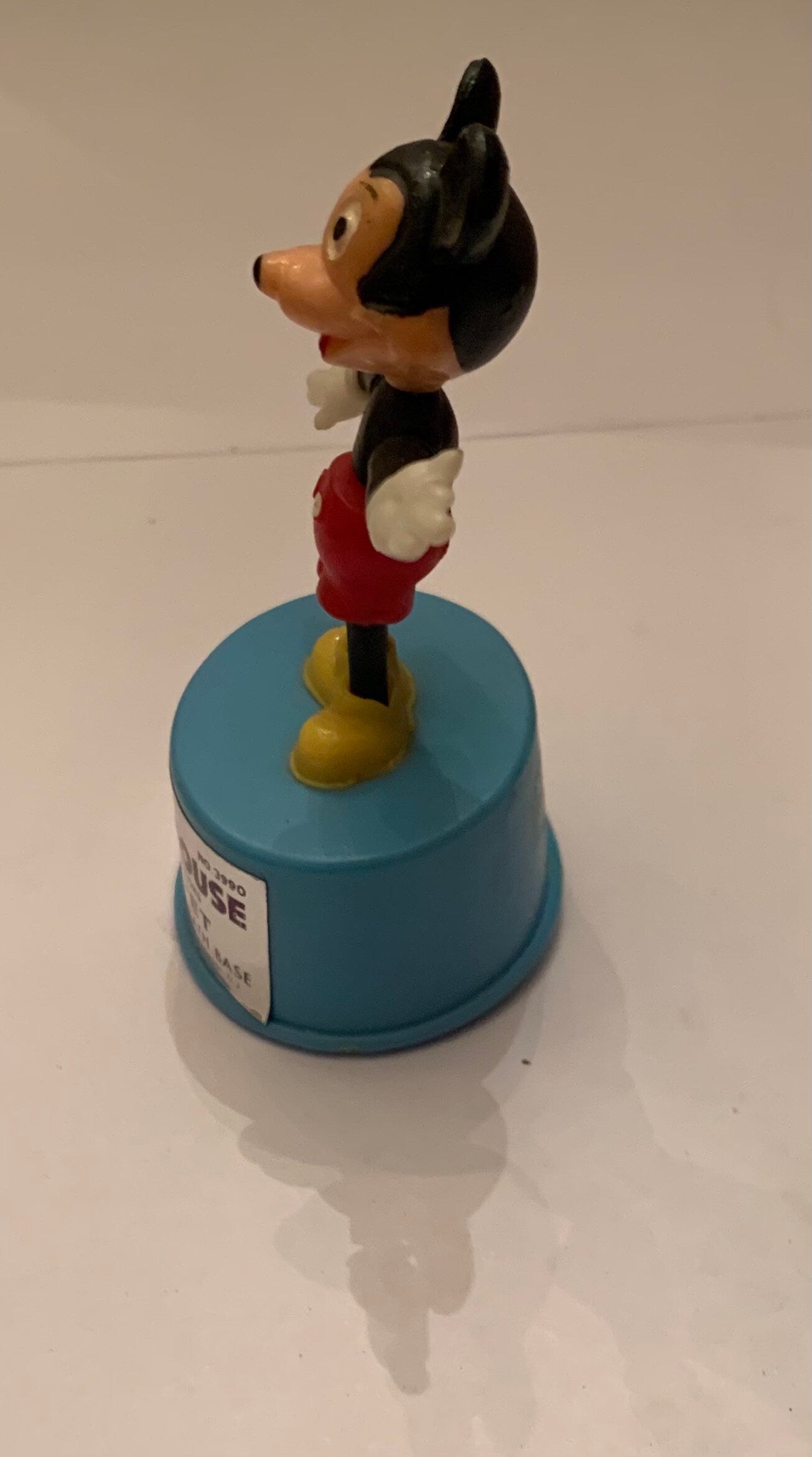 Vintage 1970s Mickey Mouse Figurine Push Button Mini Puppet Toy