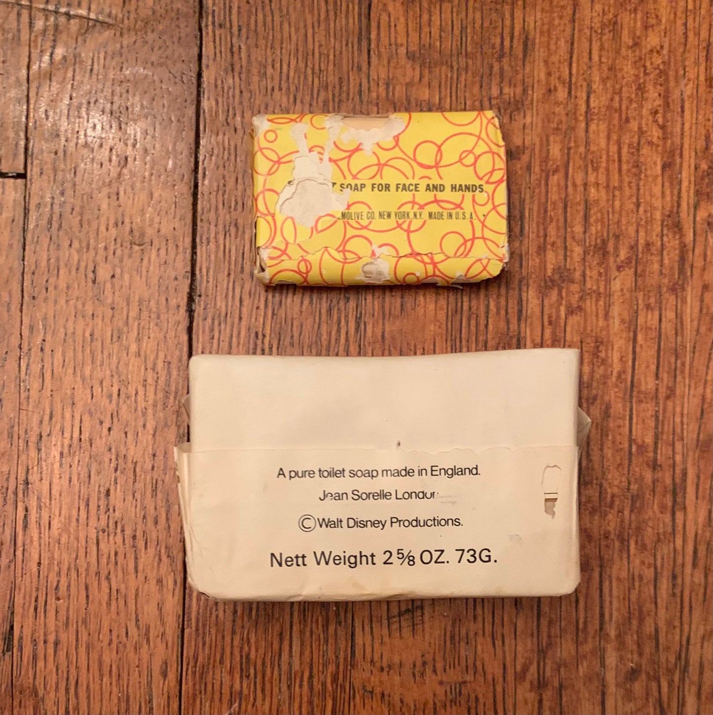 Vintage 1970s Mickey Mouse Bars of Soap, set of 2