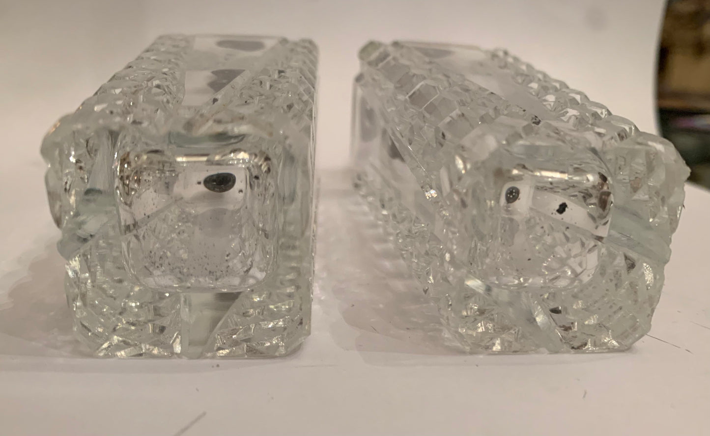 Vintage Cut Glass Salt and Pepper Shakers