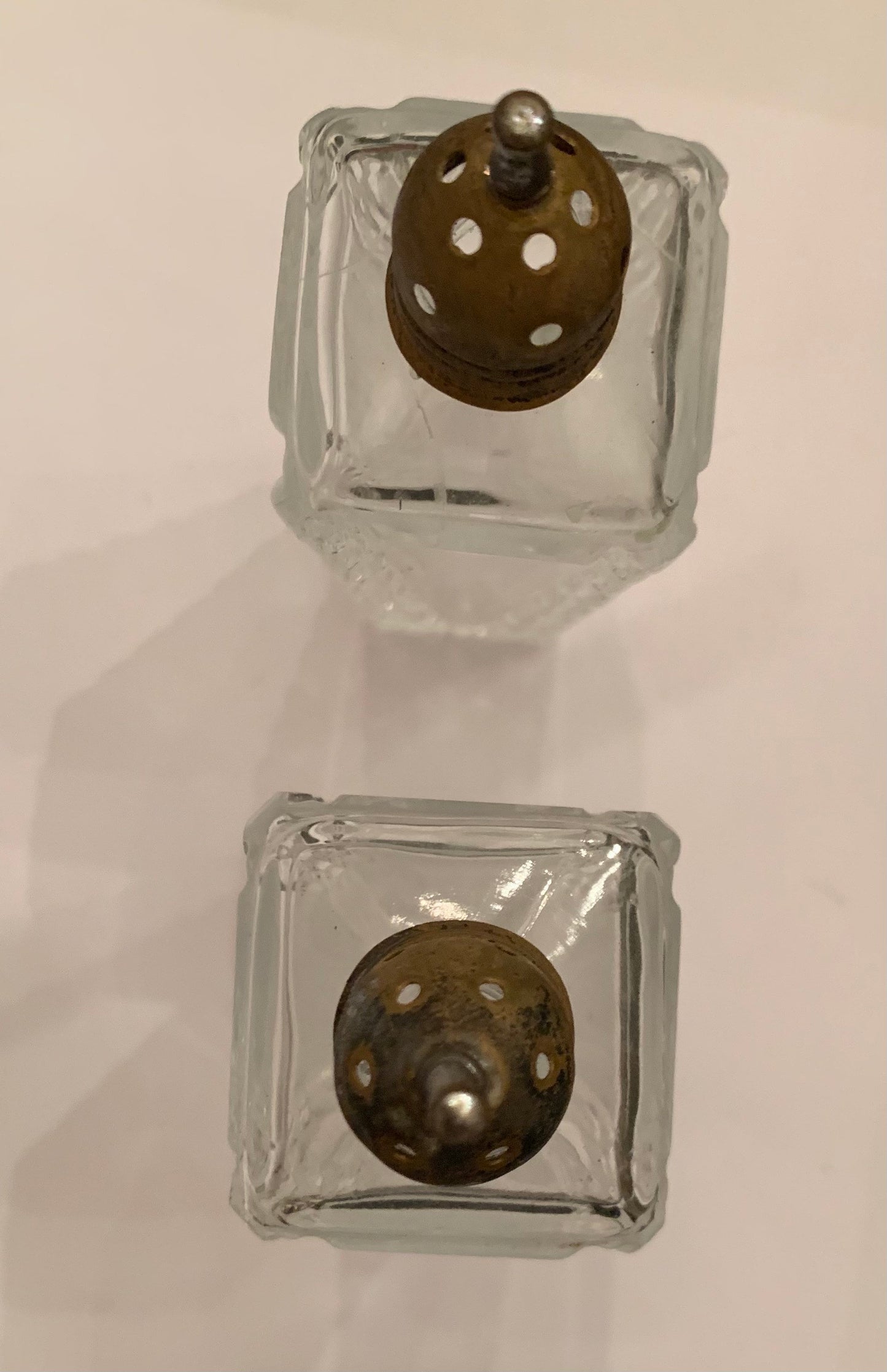 Vintage Cut Glass Salt and Pepper Shakers