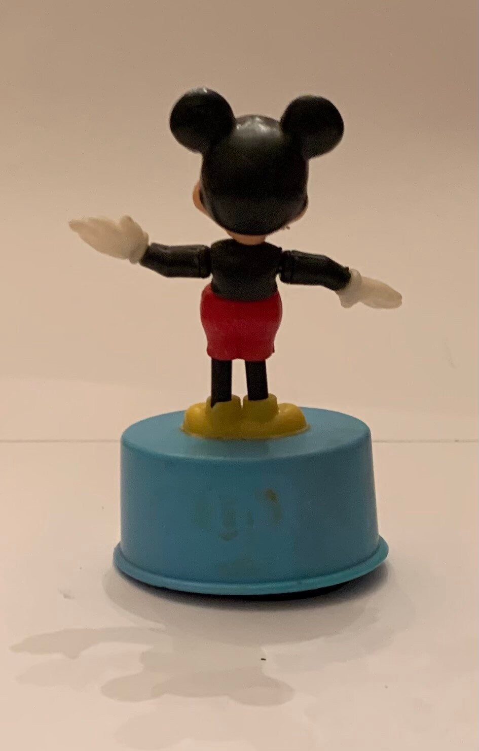 Vintage 1970s Mickey Mouse Figurine Push Button Mini Puppet Toy