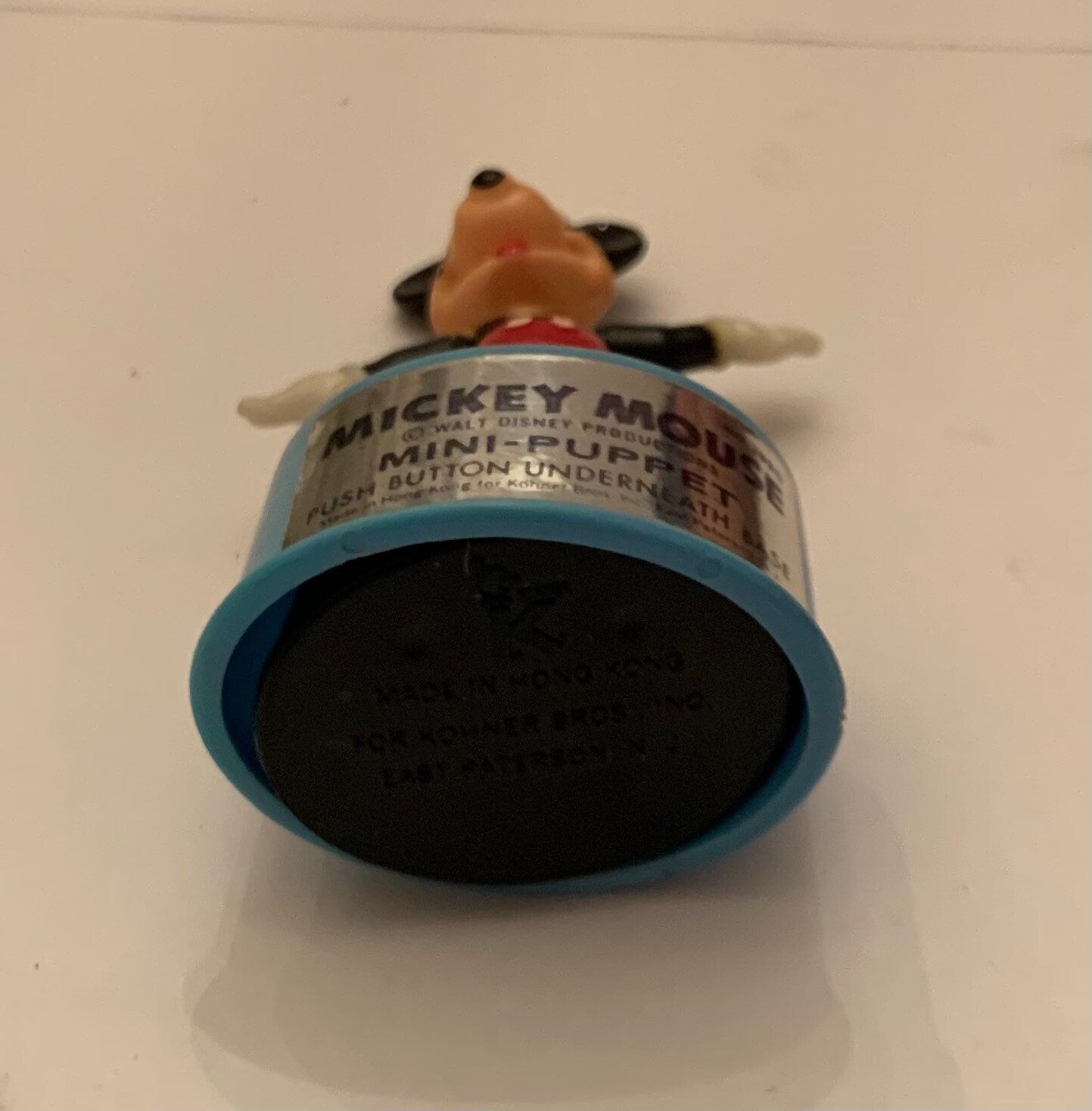 Vintage 1970s Mickey Mouse Figurine Push Button Mini Puppet Toy