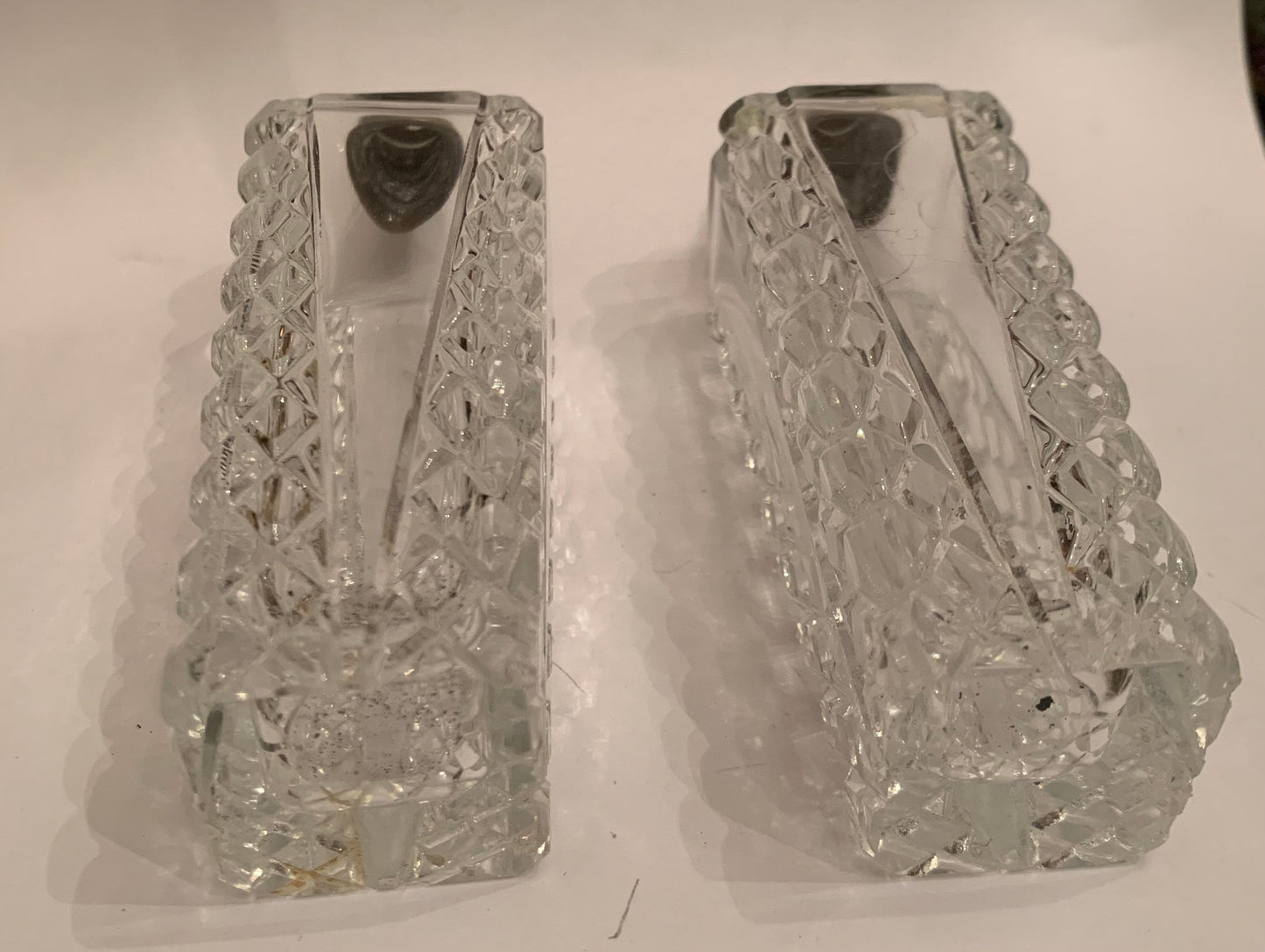Vintage Cut Glass Salt and Pepper Shakers