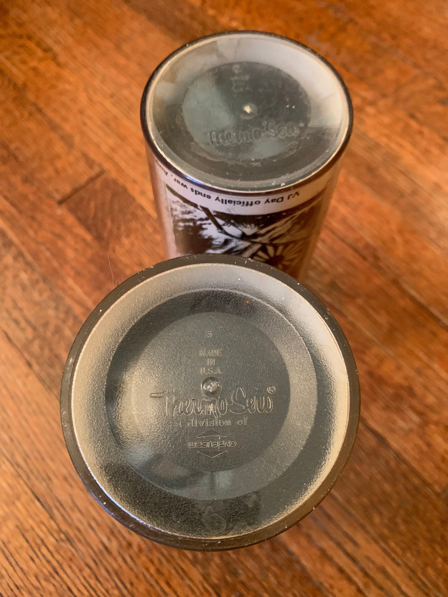 Old Newspaper Plastic Cups, Set of 2 - Peace and Disaster