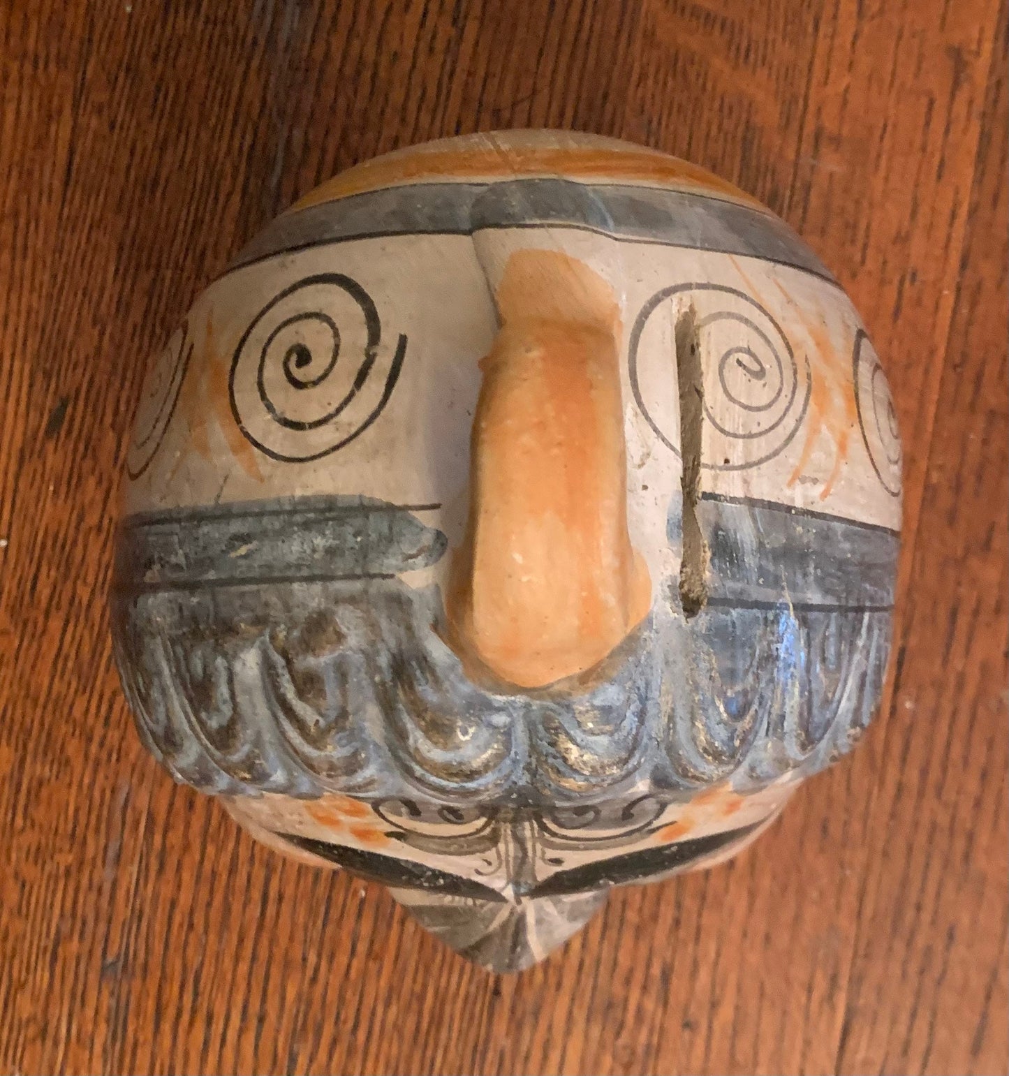 Vintage Indigenous Hand Painted Piggy Bank