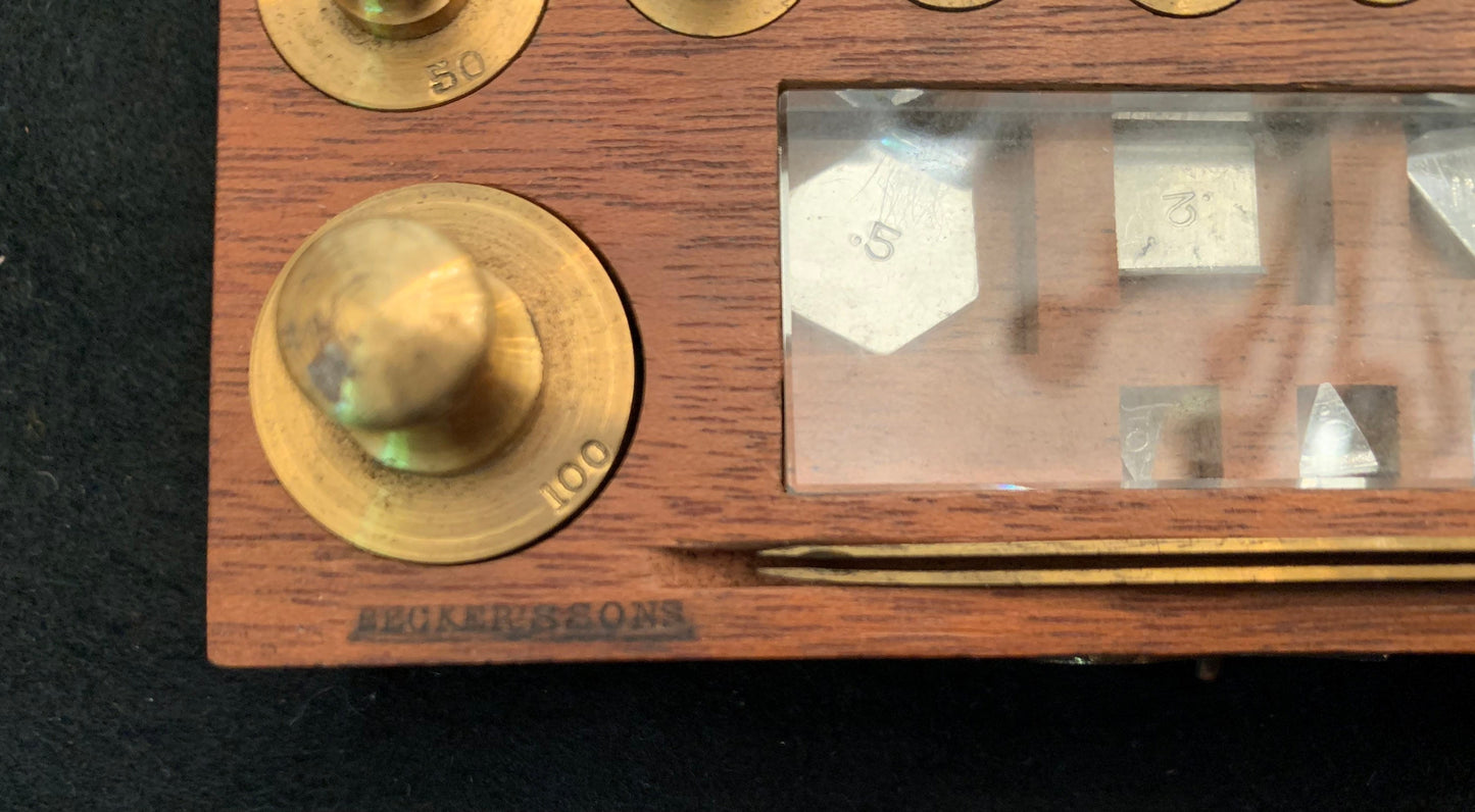Vintage Brass Calibration Set in Wood Box