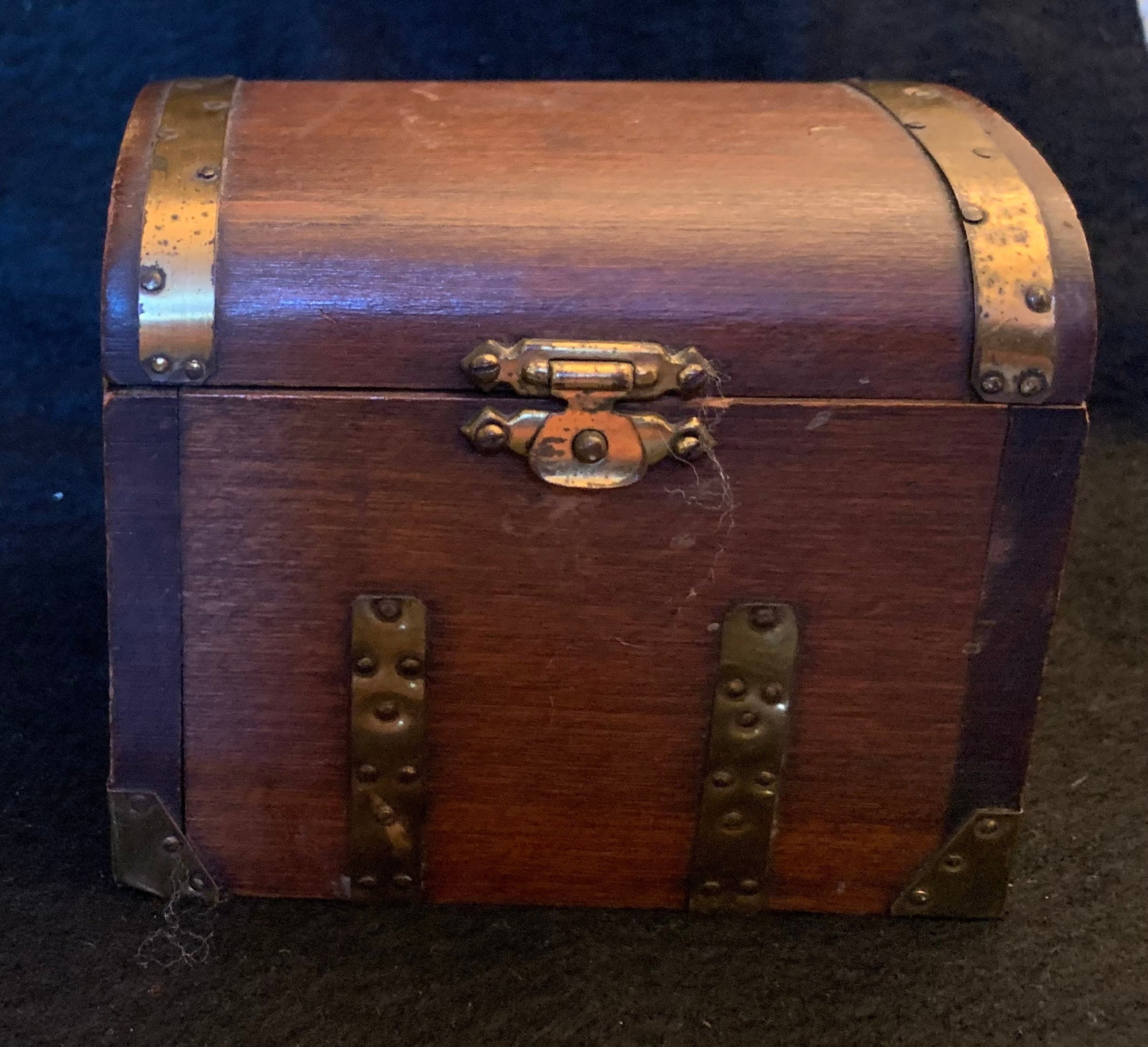 Vintage Music Box in Miniature Wooden Trunk