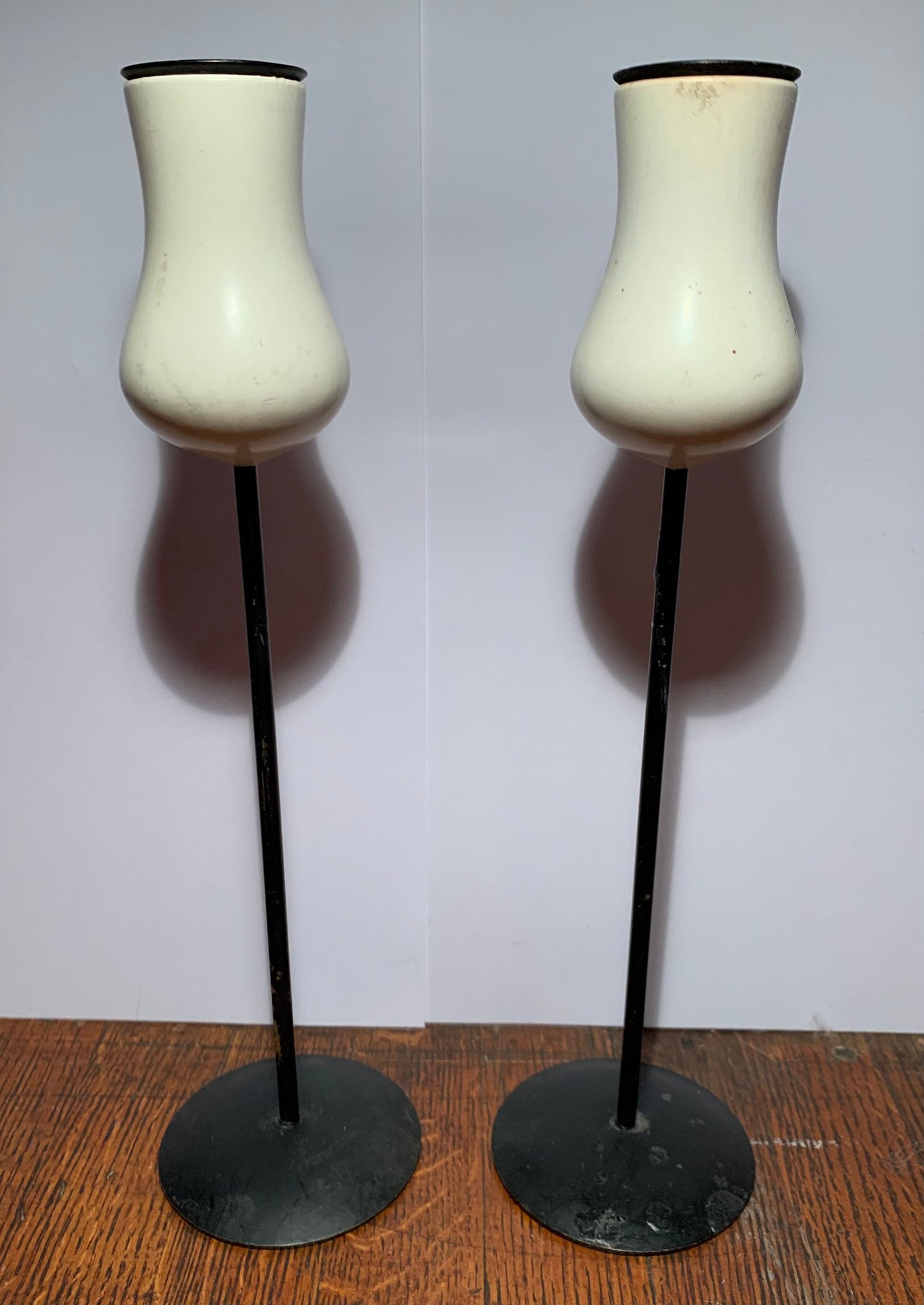 Vintage Metal 'Tulip" Candlesticks, Set of 2