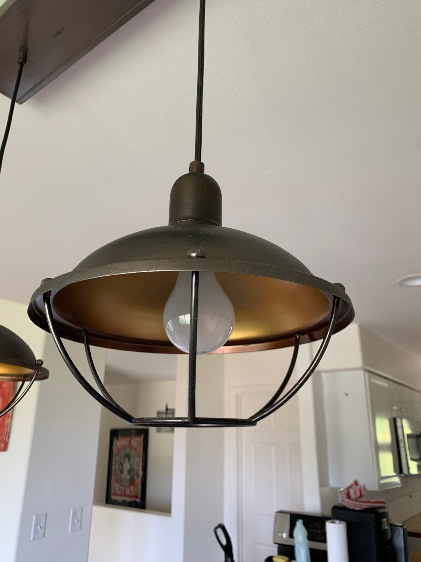 Metal Industrial Style Two Light Chandelier