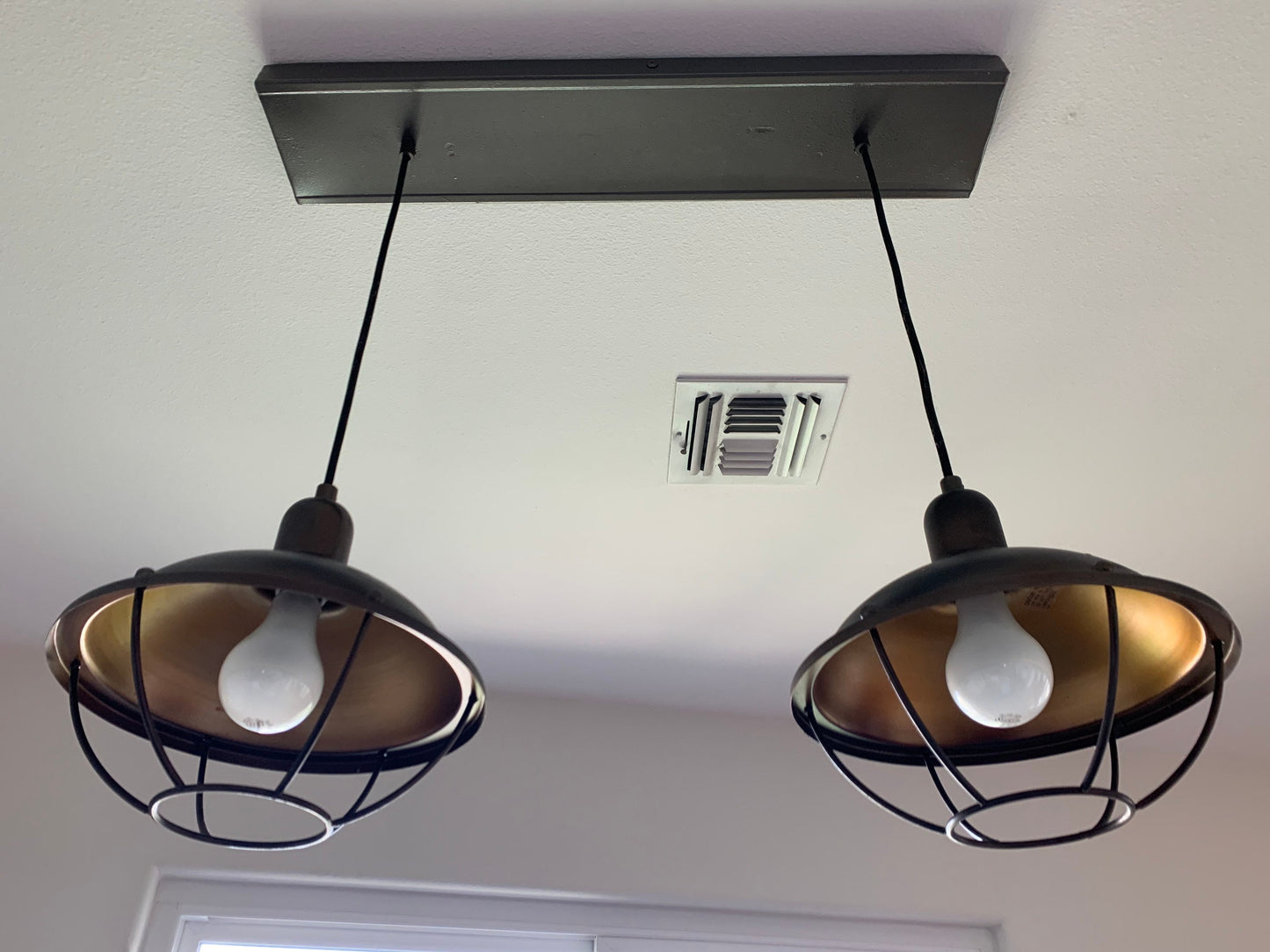 Metal Industrial Style Two Light Chandelier