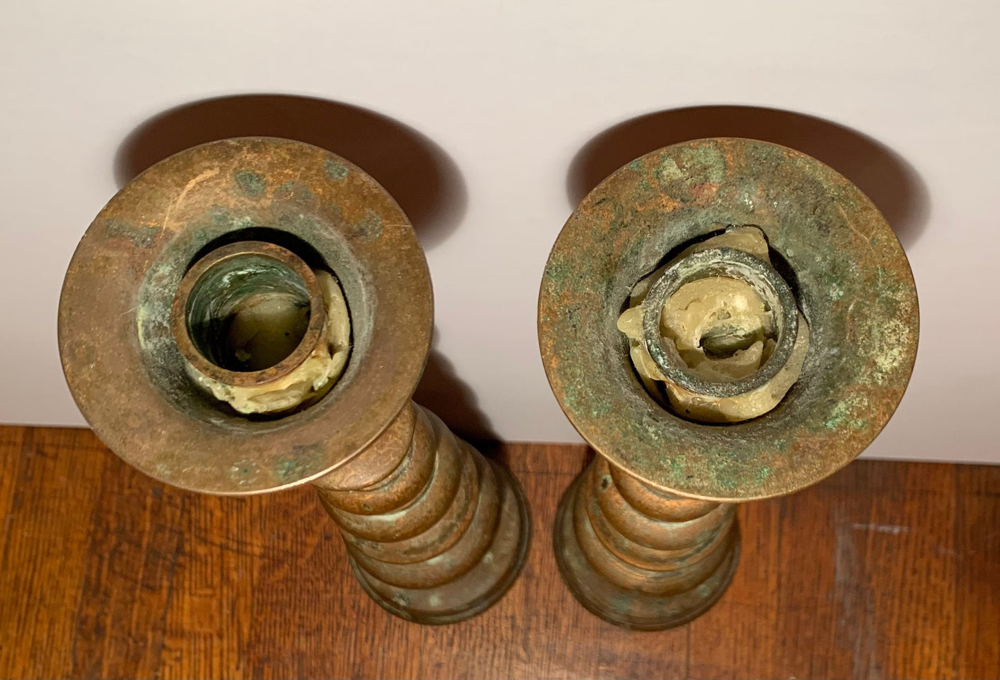 Vintage Brass Candlesticks, Set of 2