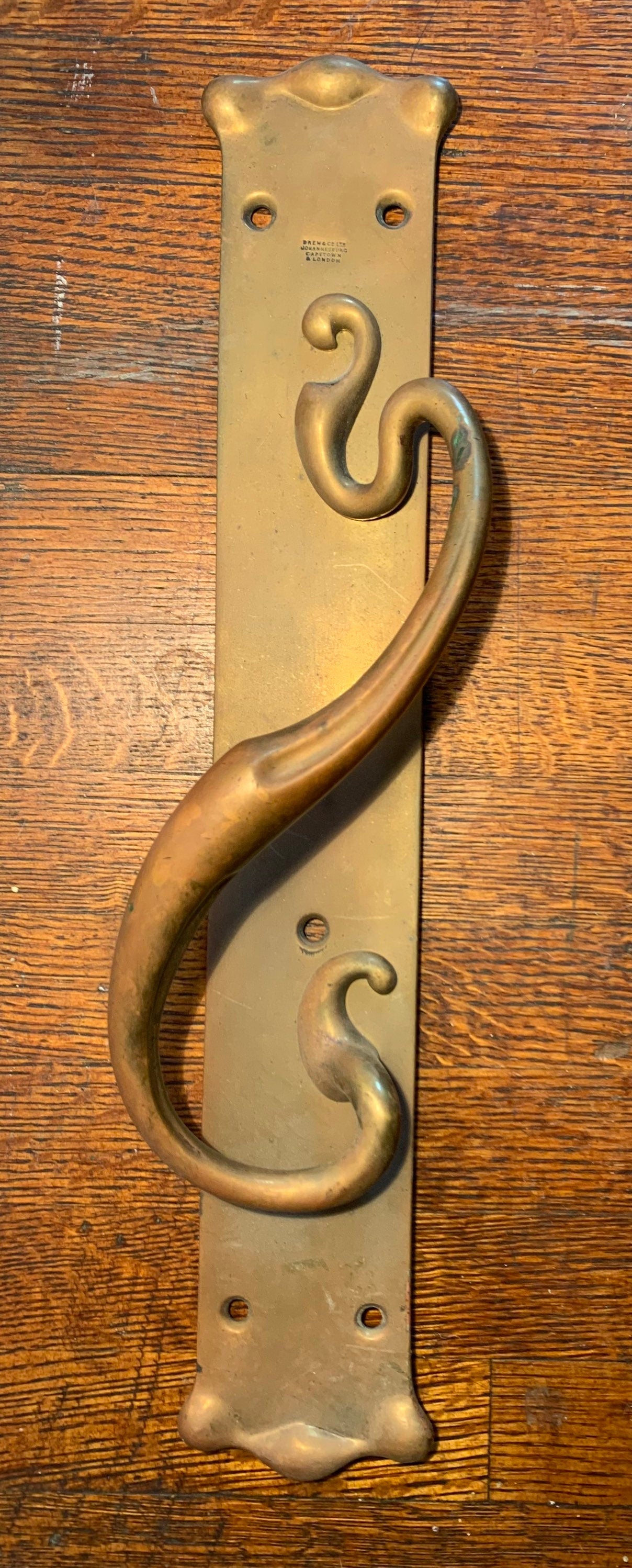 Vintage English Brass Door Pull