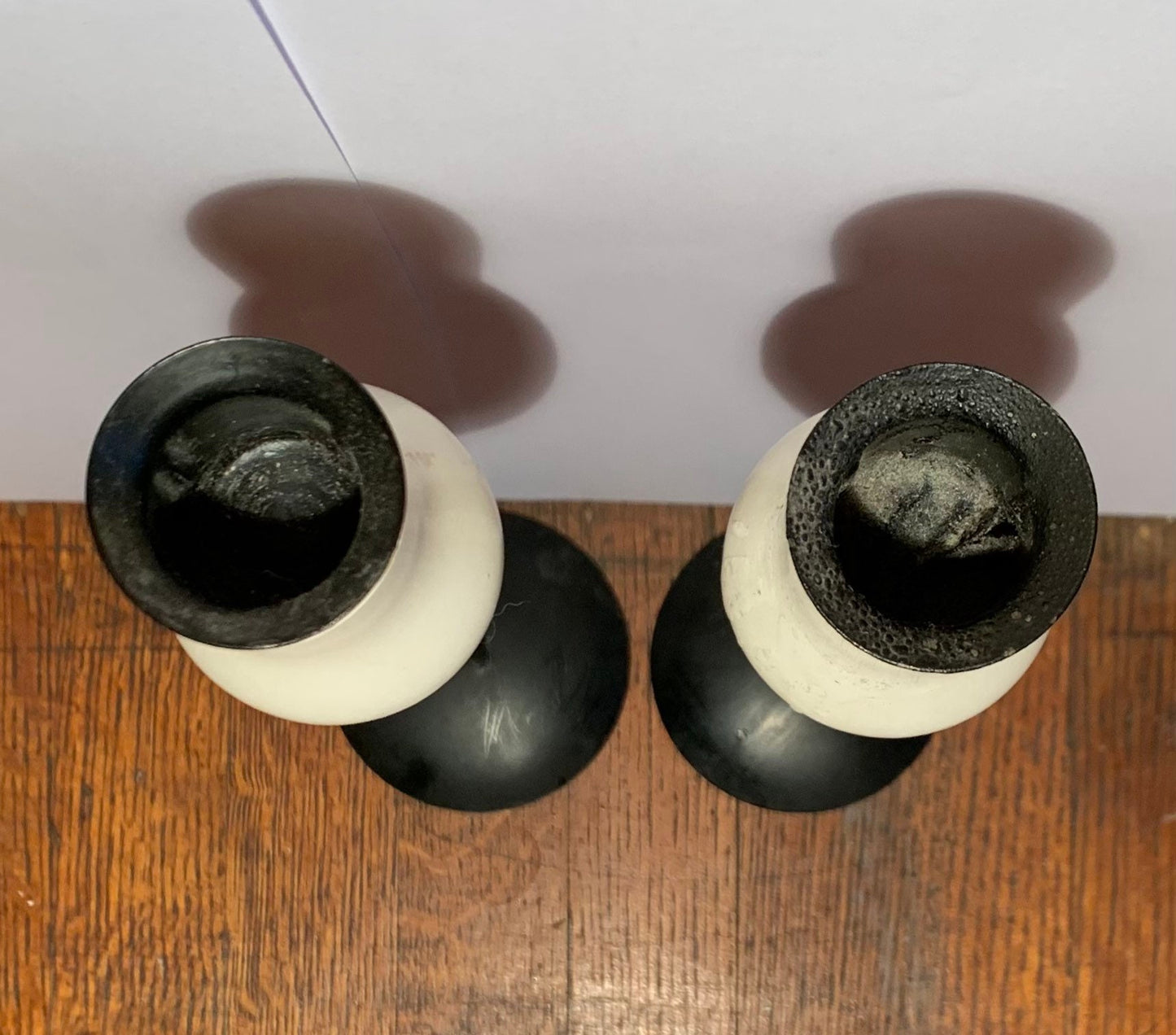 Vintage Metal 'Tulip" Candlesticks, Set of 2