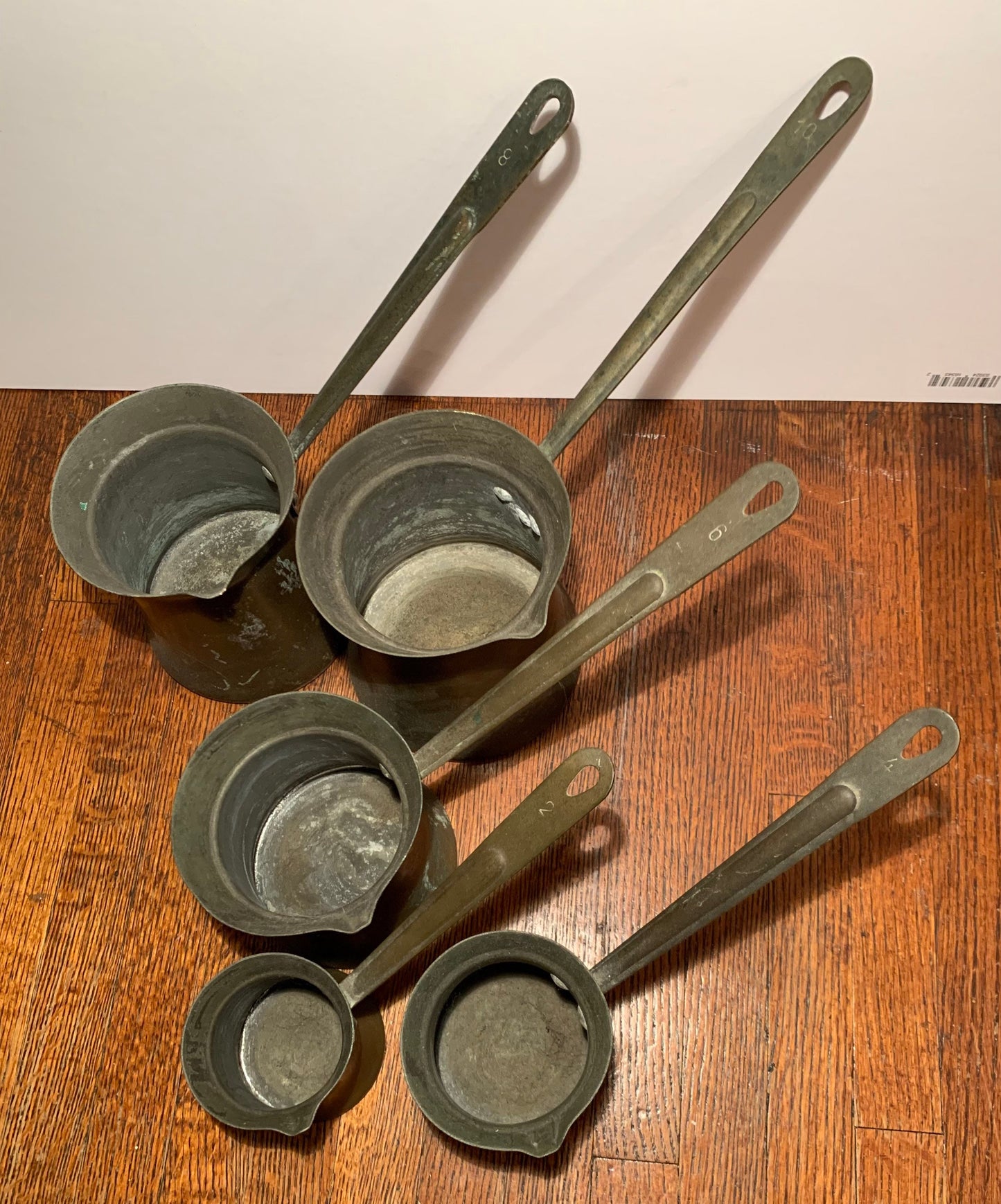 Antique Brass Kitchen Measuring cups, Set of 6