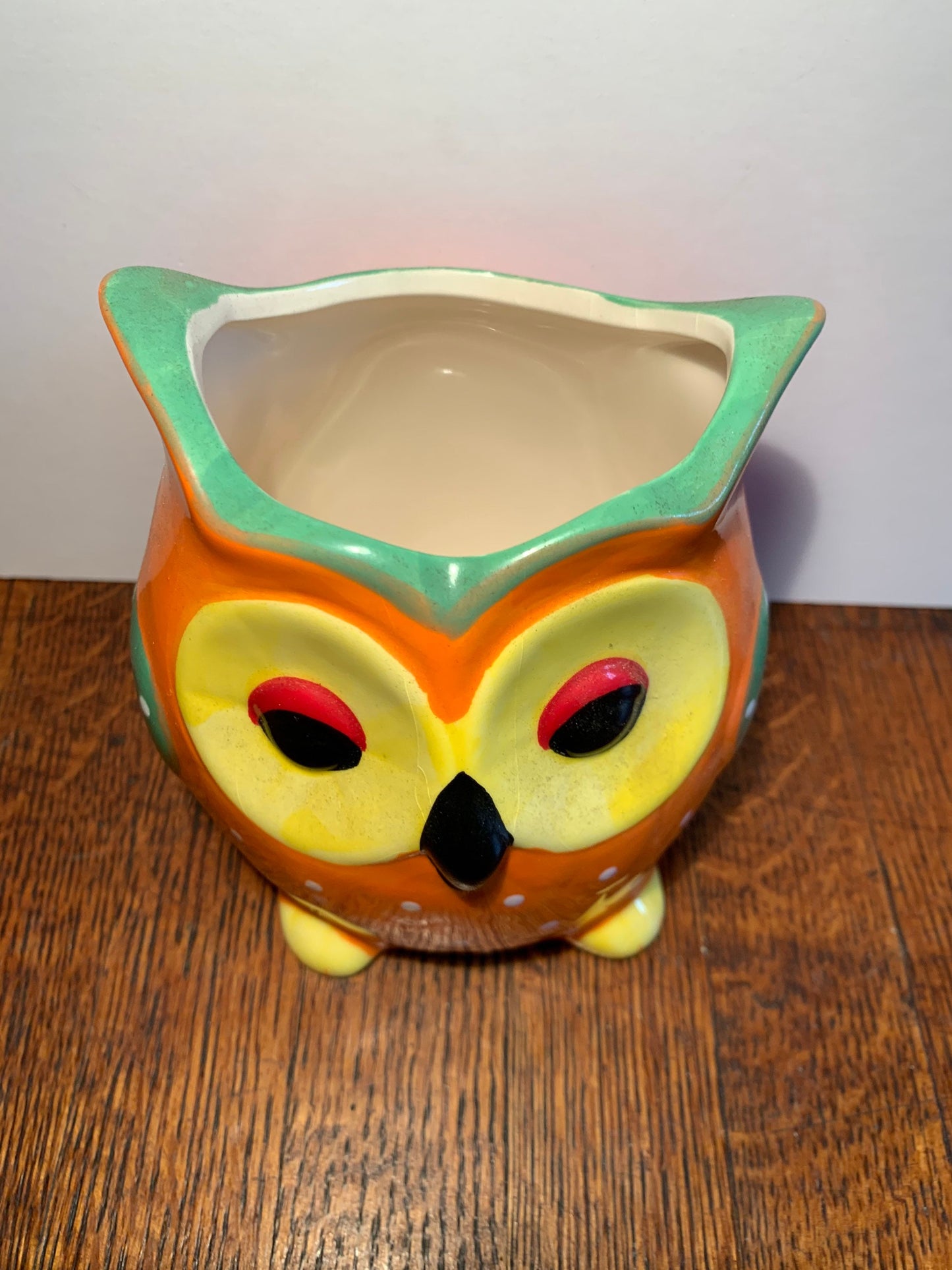 Glazed Ceramic Owl Statue