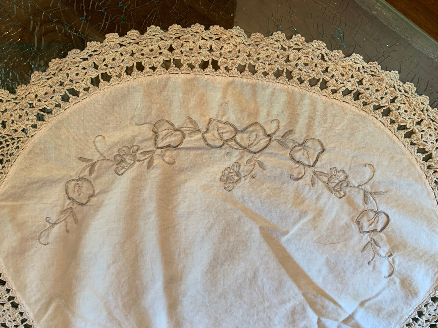 Vintage Cotton Crocheted Tablecloth