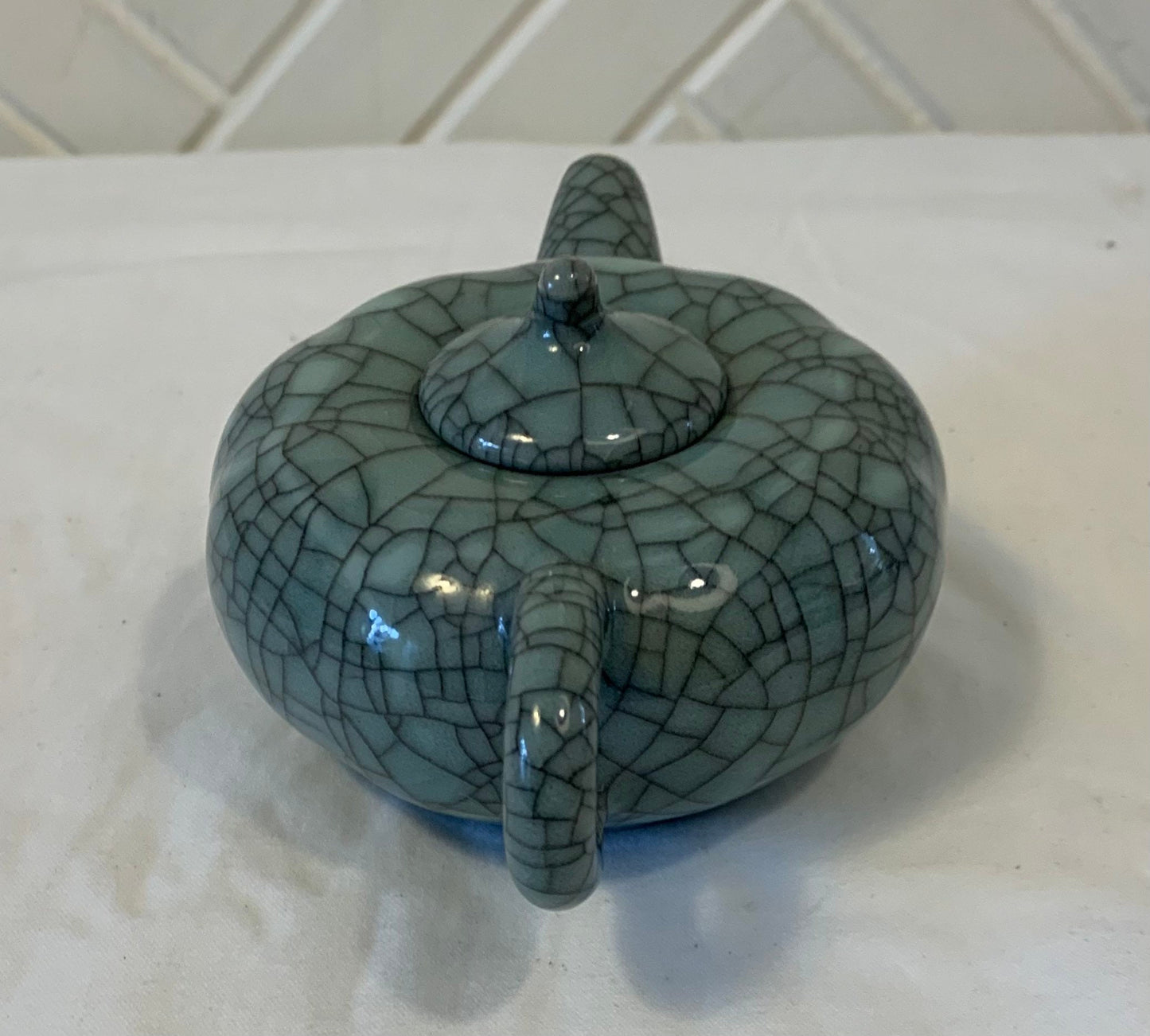 Vintage Crackle Ceramic Tea Pot