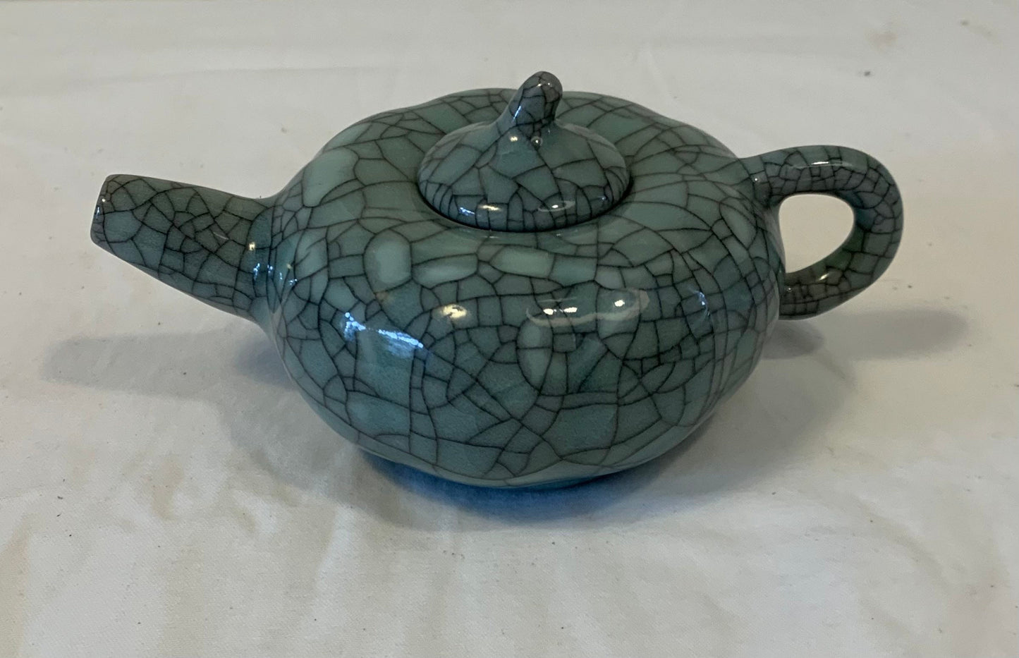 Vintage Crackle Ceramic Tea Pot