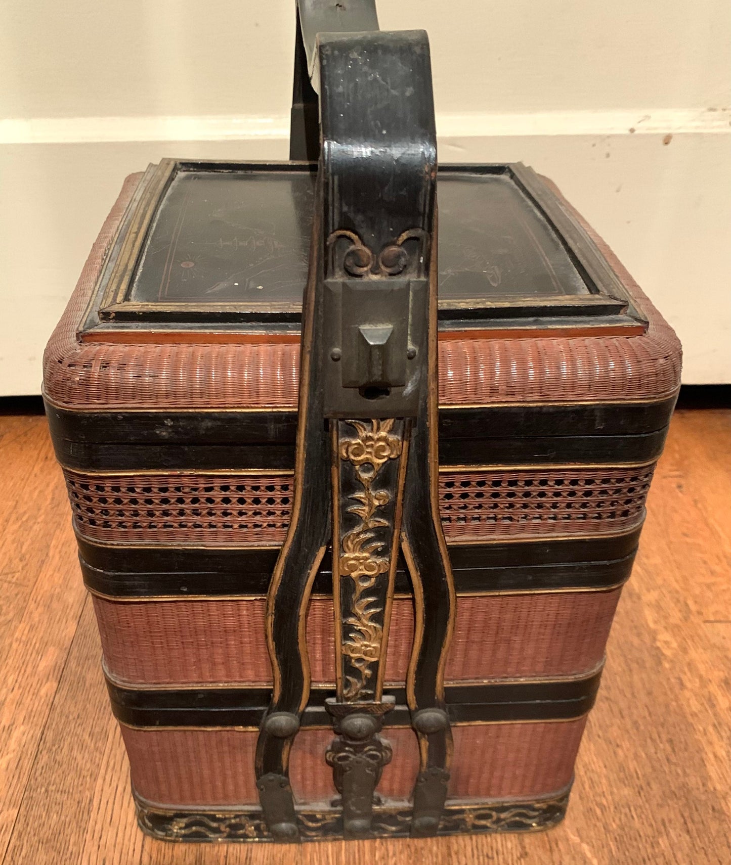 Vintage Chinese Lacquered Tiered Lunch Box