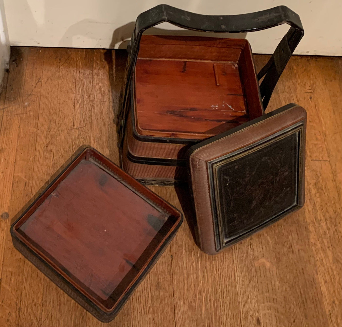 Vintage Chinese Lacquered Tiered Lunch Box