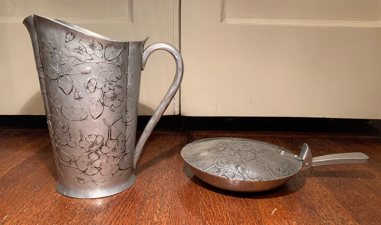 Vintage Pewter Pitcher and ash tray collector