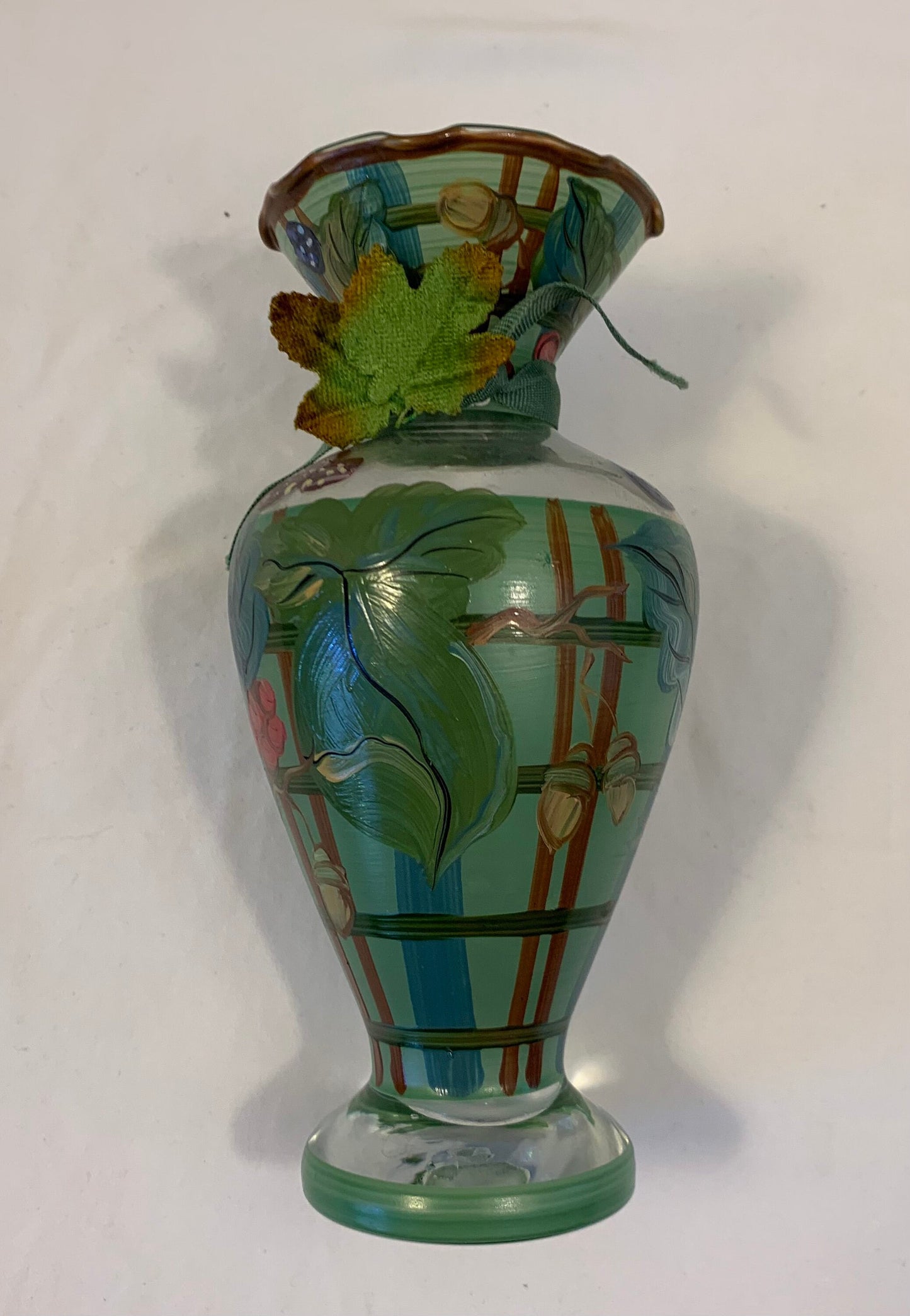 Hand Painted Glass Bud Vase