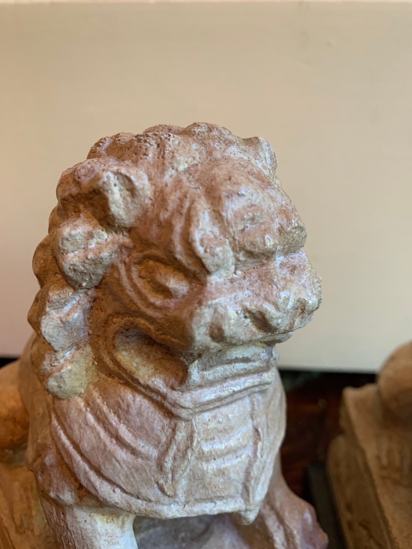 Vintage Composite Foo Dogs, Set of 2