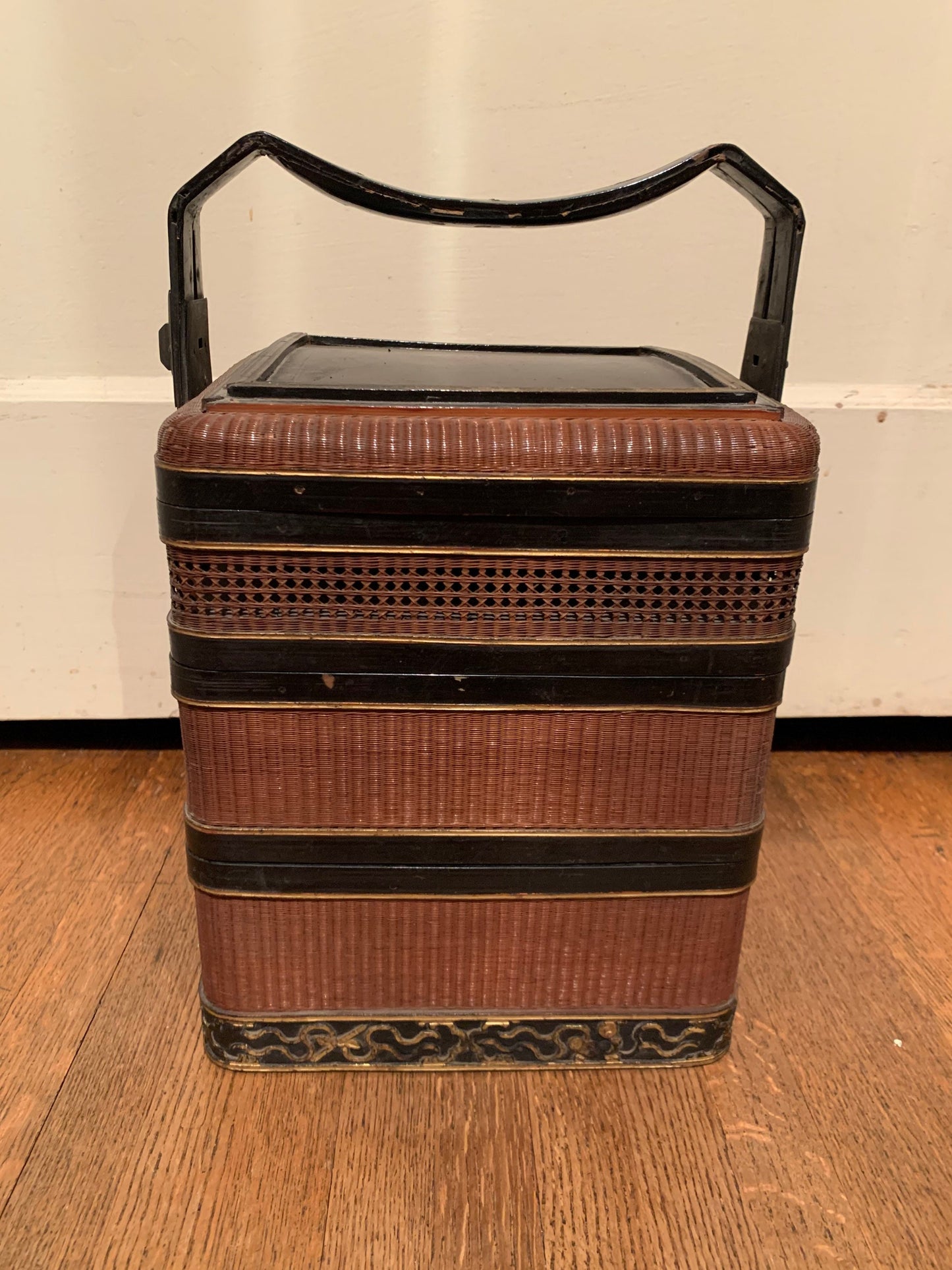 Vintage Chinese Lacquered Tiered Lunch Box