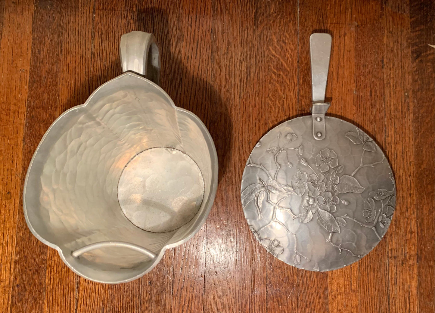 Vintage Pewter Pitcher and ash tray collector