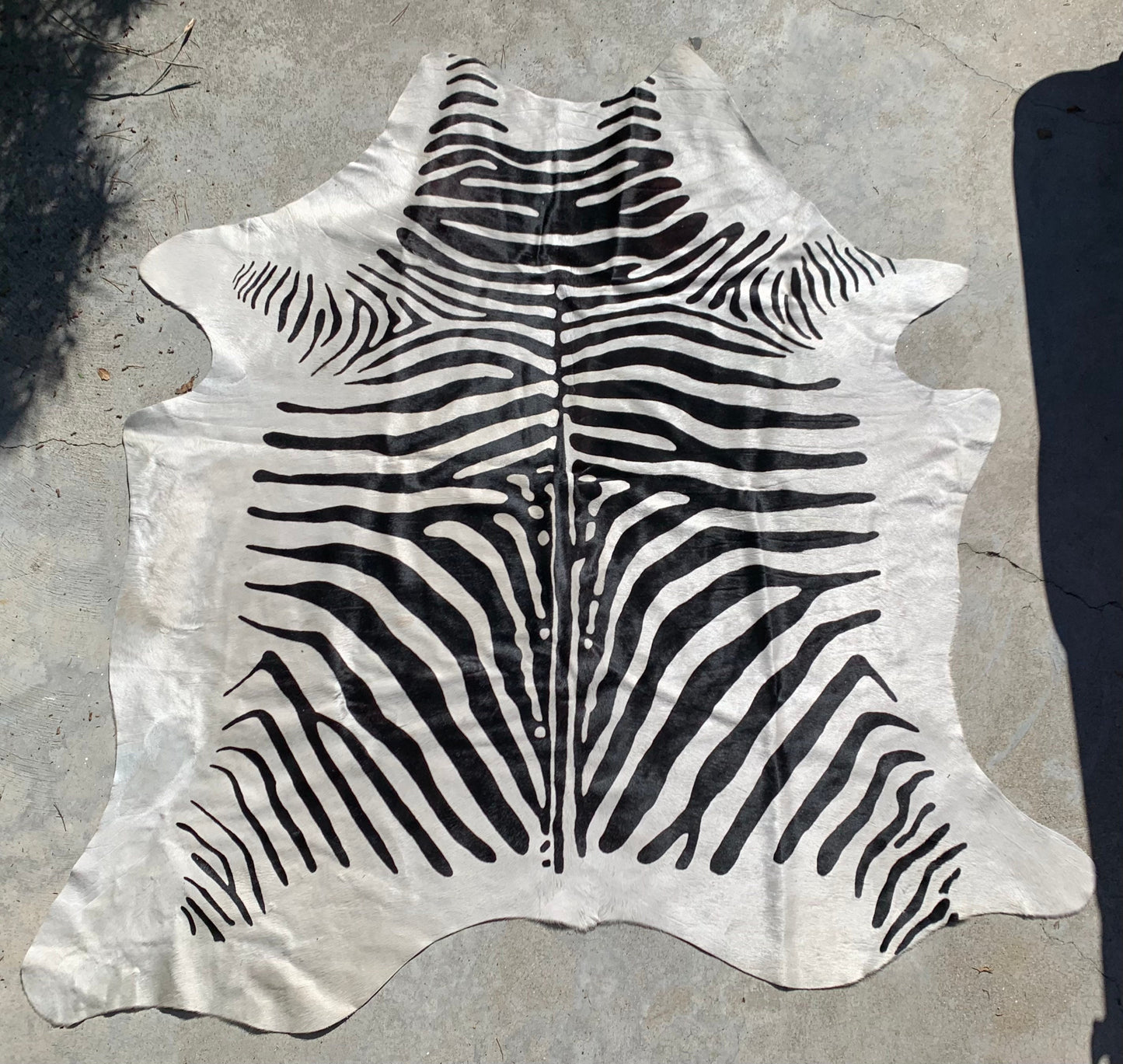 Cowhide rug with Zebra Pattern