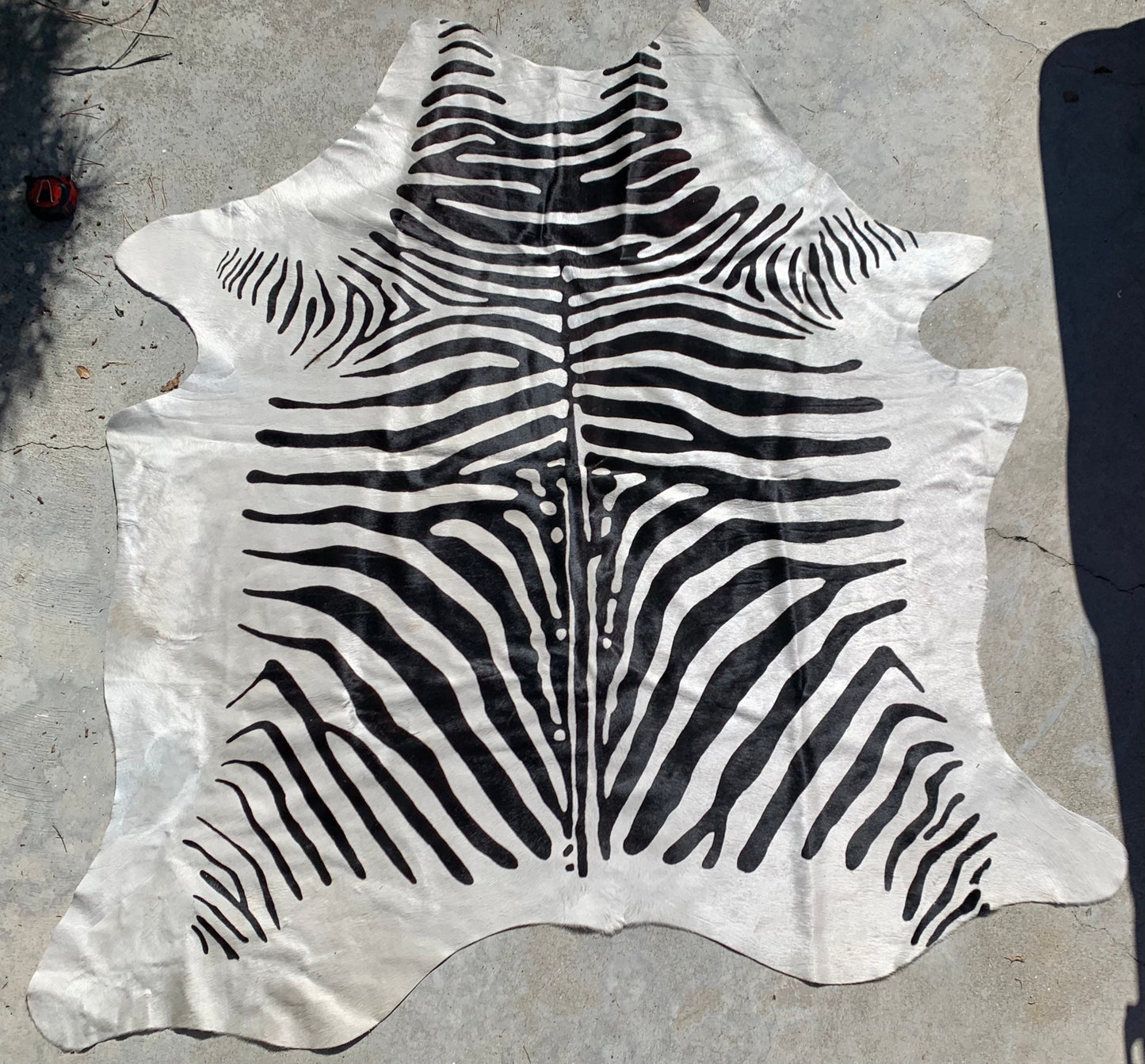 Cowhide rug with Zebra Pattern