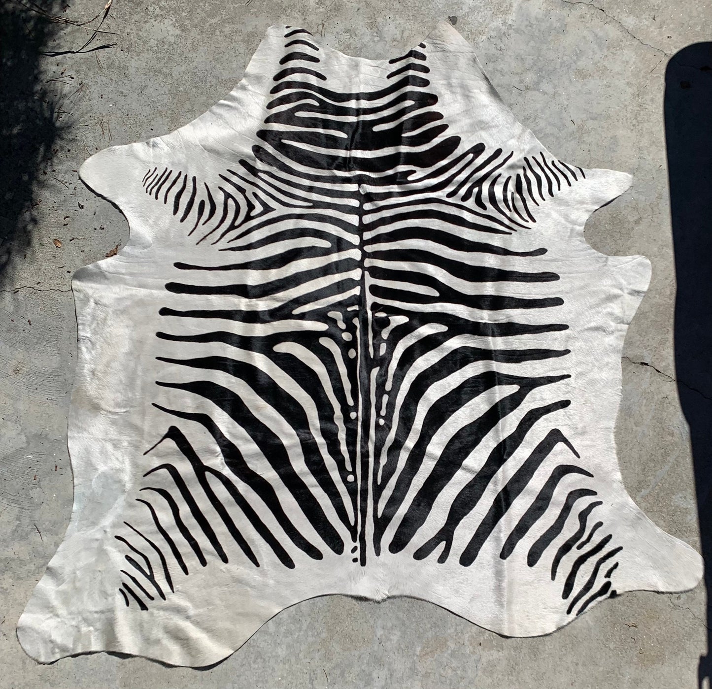 Cowhide rug with Zebra Pattern